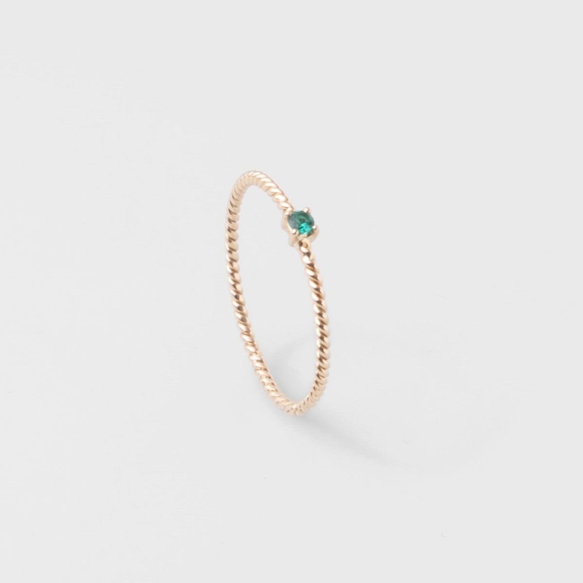 twisted emerald ring | solid gold