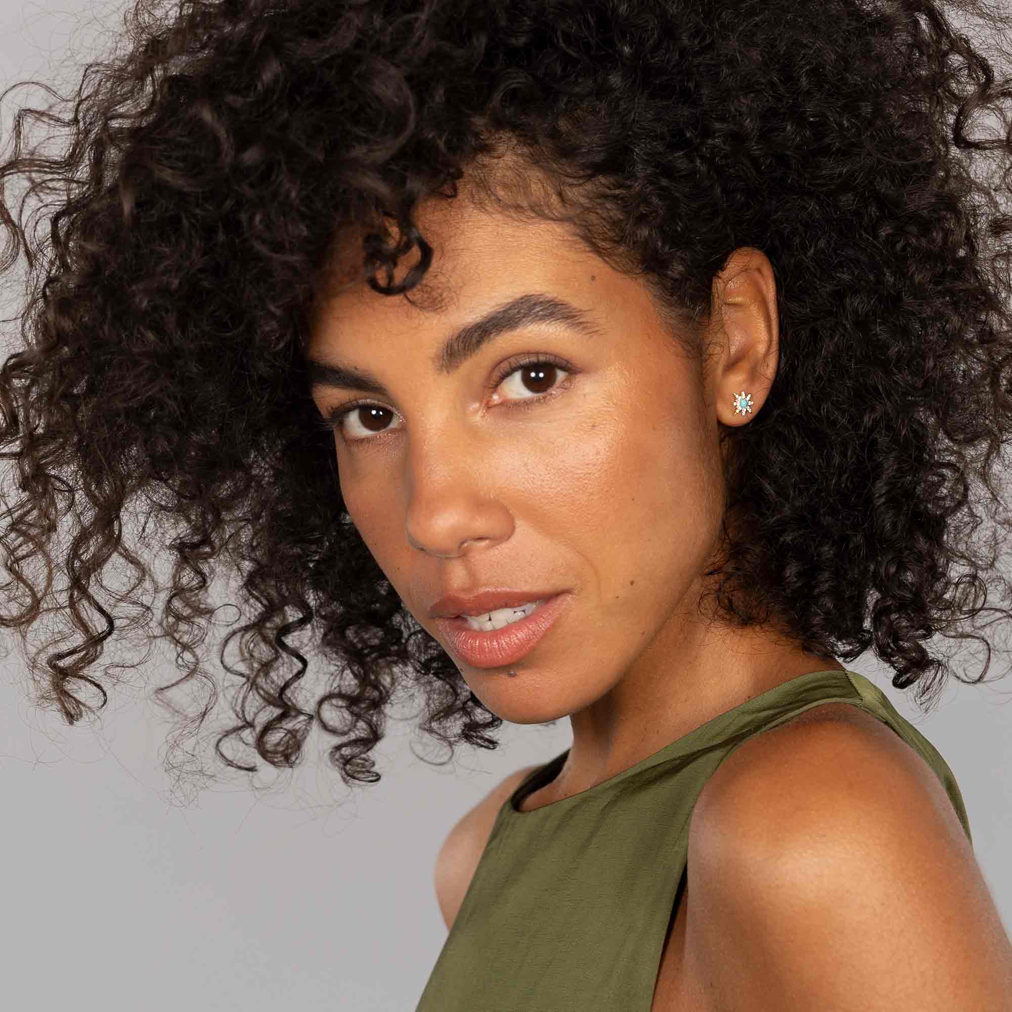 Ohrstecker echtgold diamant türkis sun worlds origins wolfgang joop