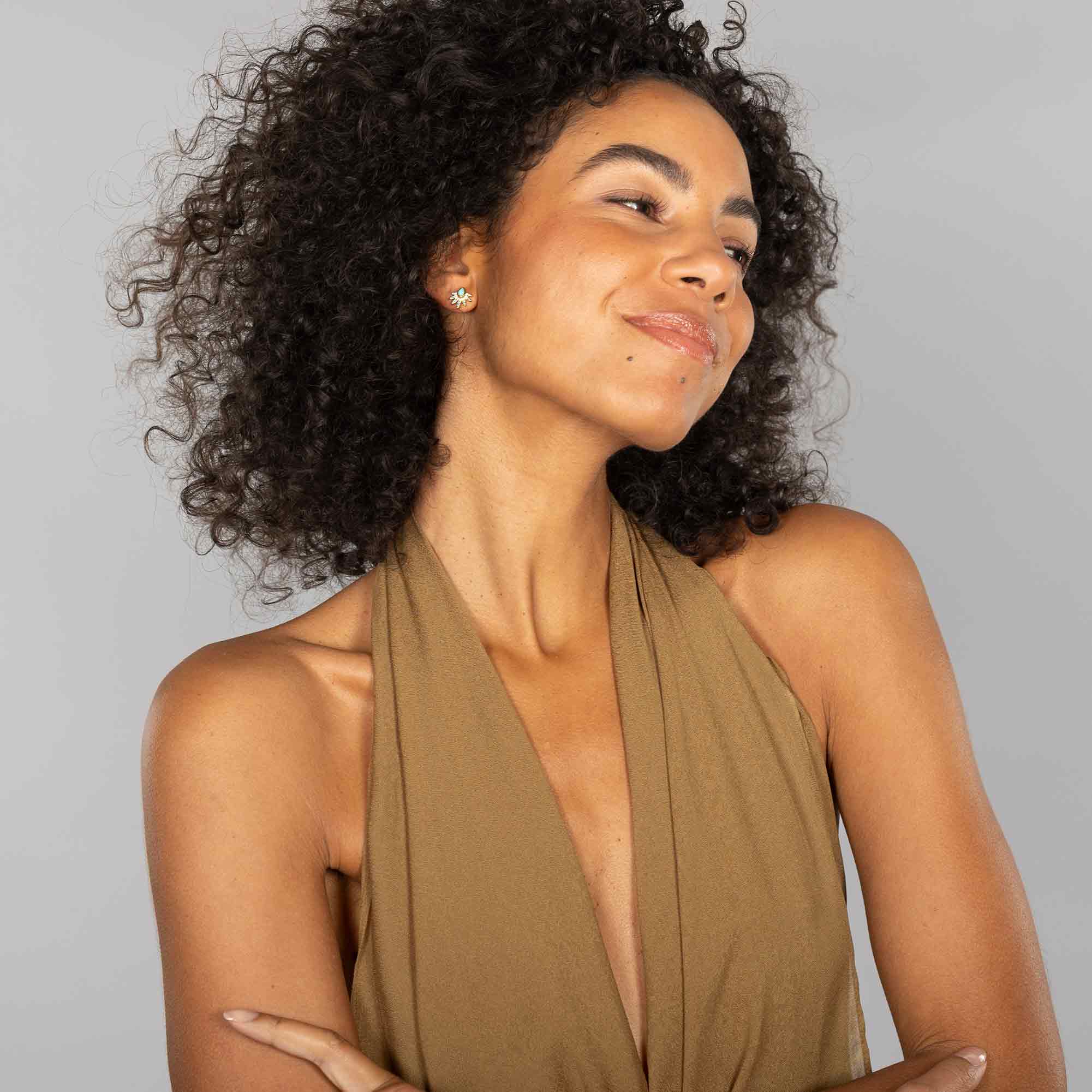 Ohrstecker sparkle sun zirkonia türkis worlds origins wolfgang joop