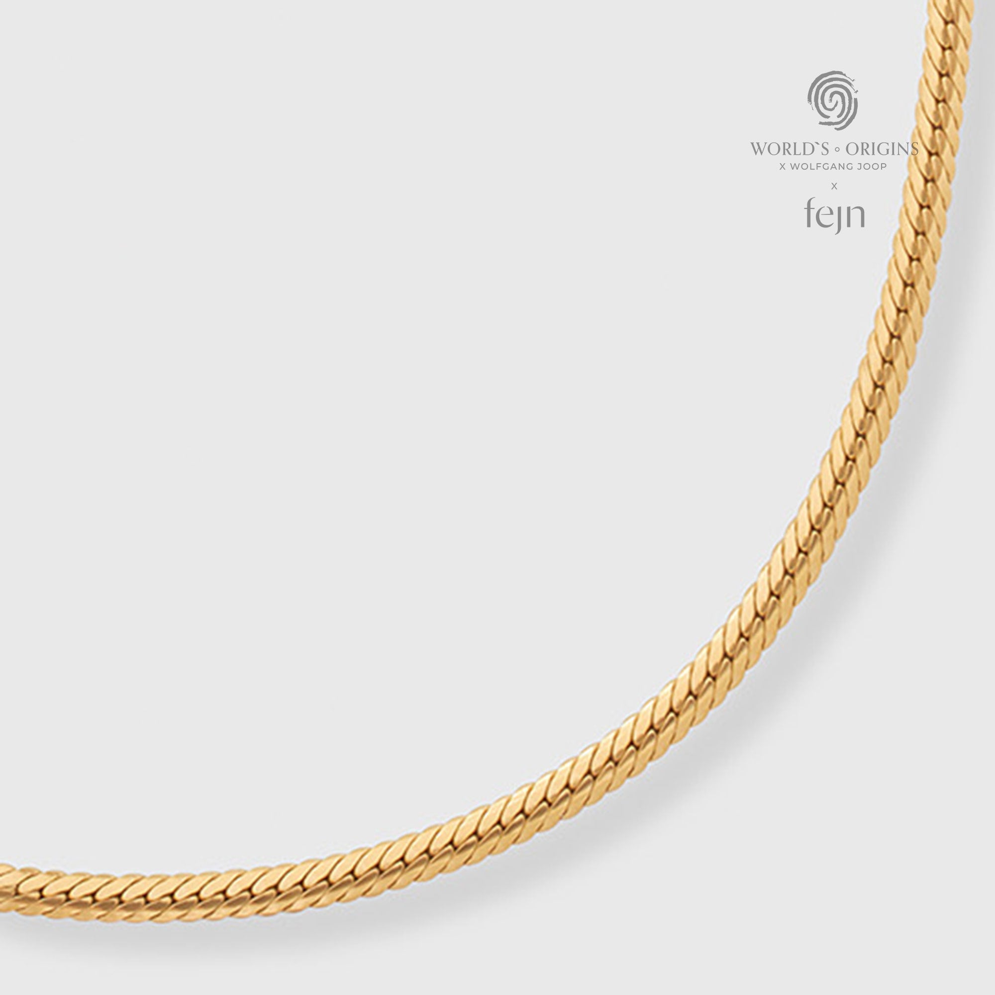 Flache Schlangenkette vergoldet worlds origins wolfgang joop