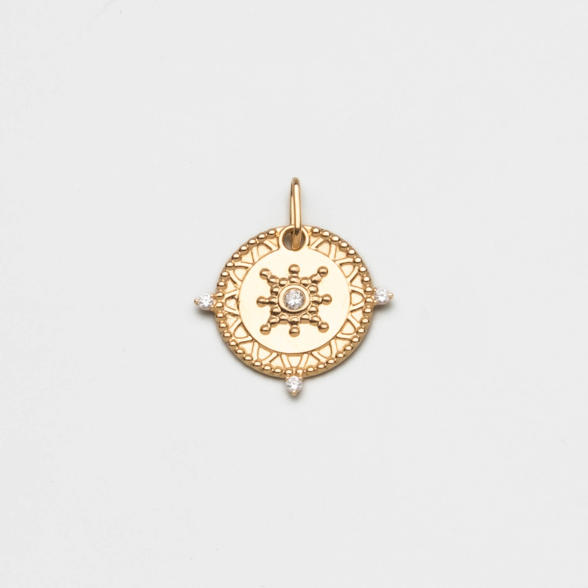 mystic diamond sun charm | solid gold