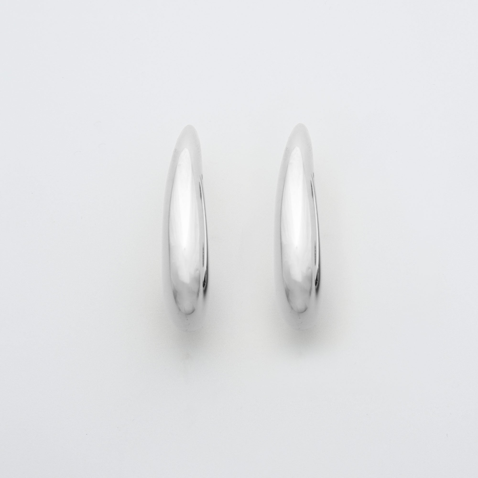 Dome Hoop Creole dick offen silber