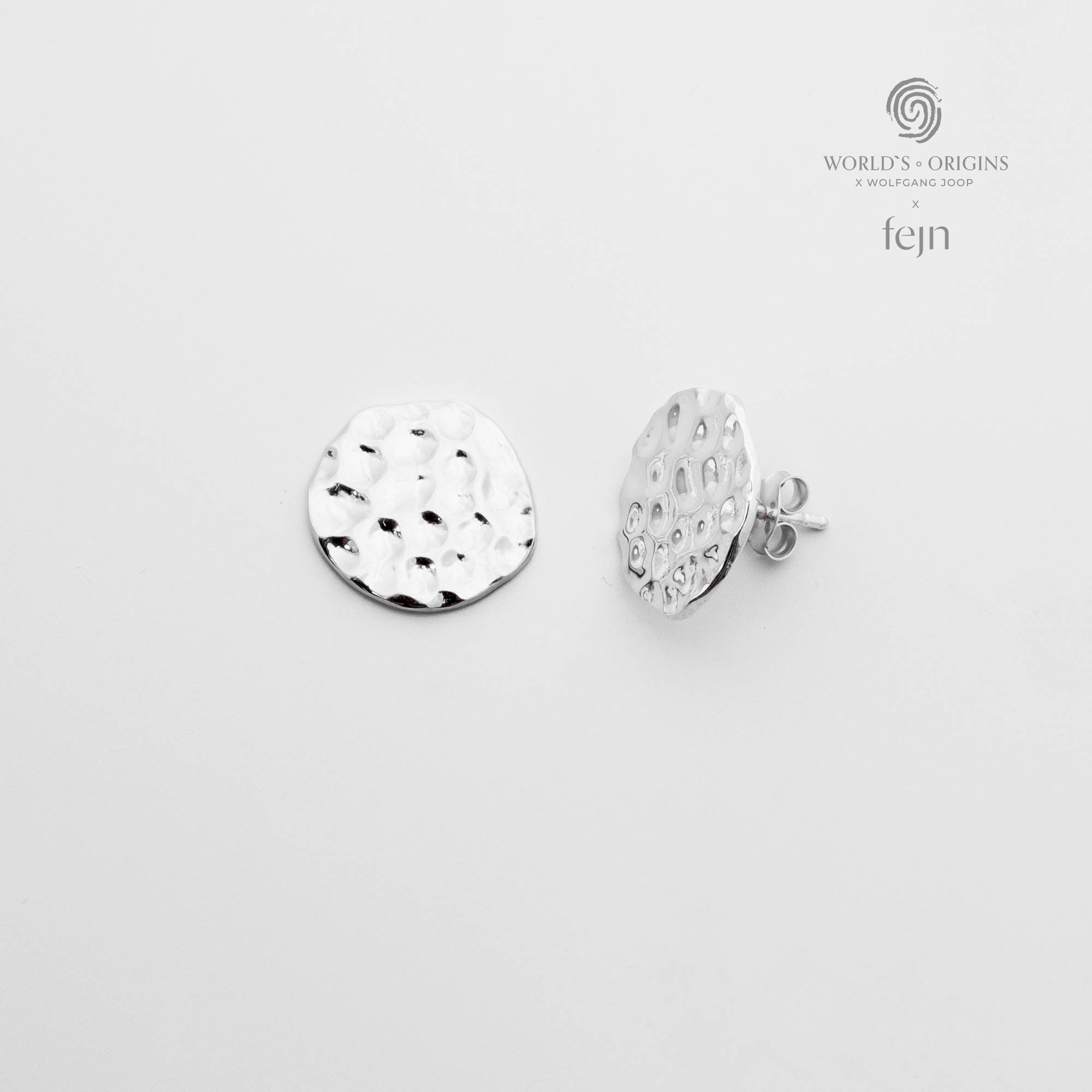 Ohrstecker gehämmert round hammered stud silber worlds origins wolfgang joop