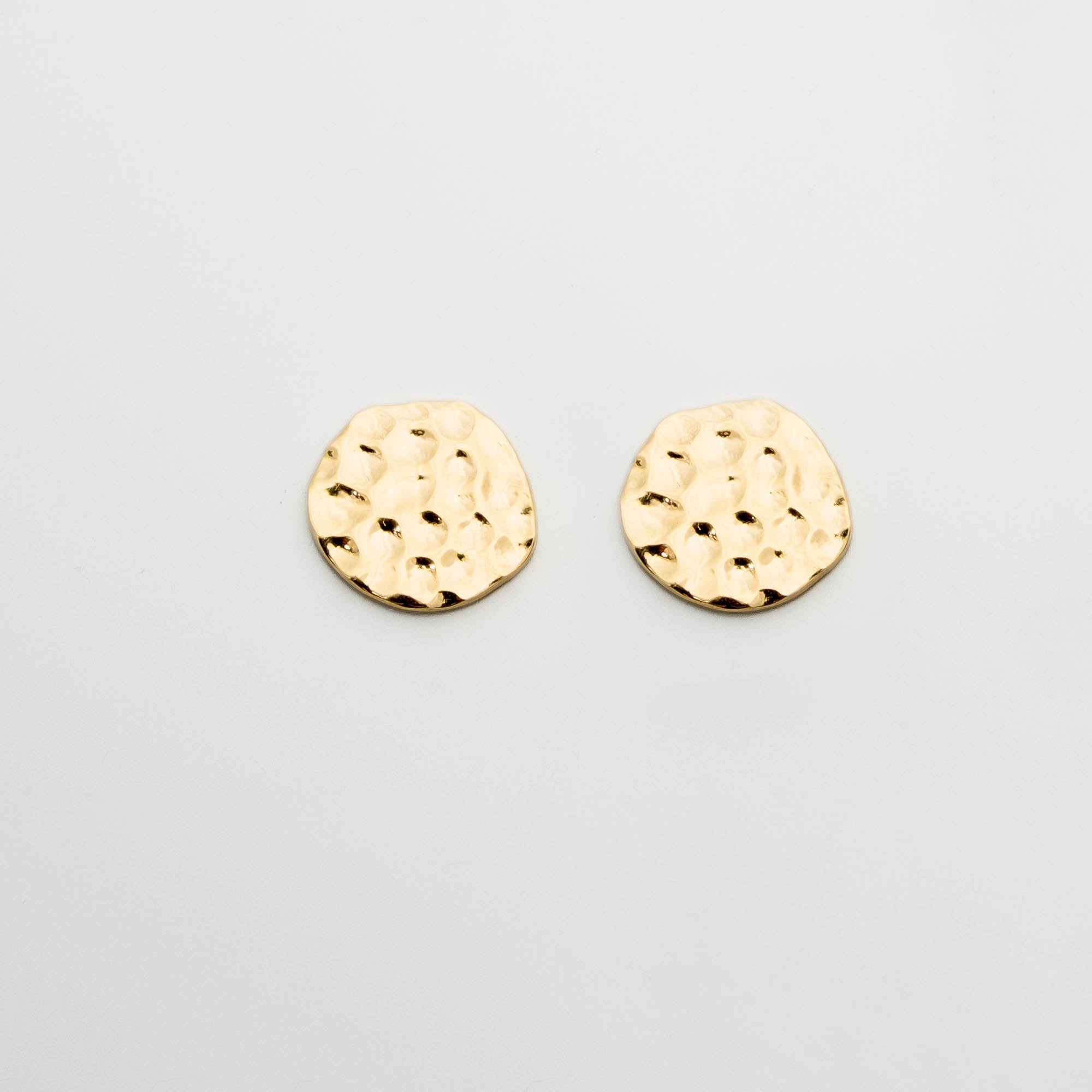 Ohrstecker gehämmert rund gold