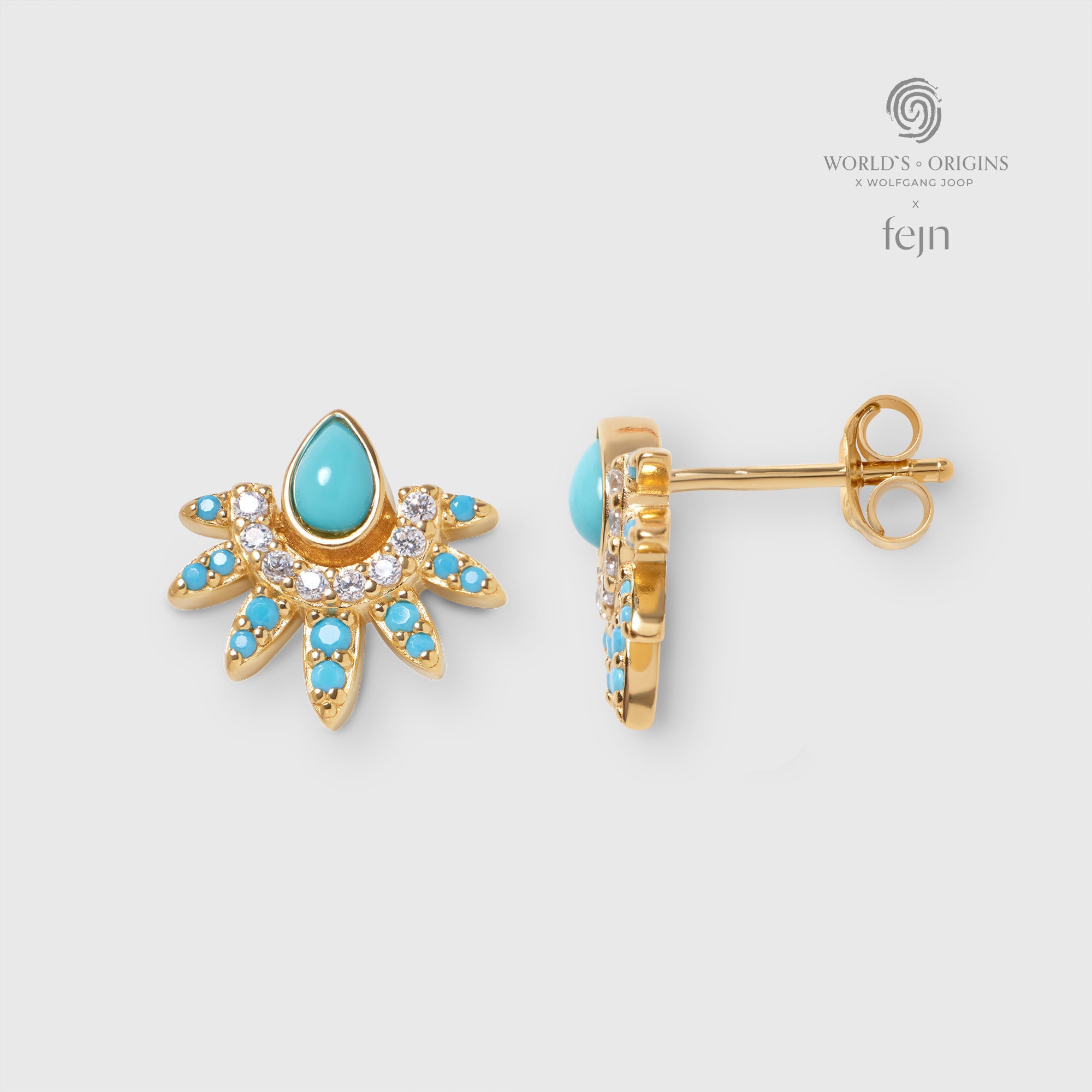Ohrstecker sparkle sun zirkonia türkis worlds origins wolfgang joop