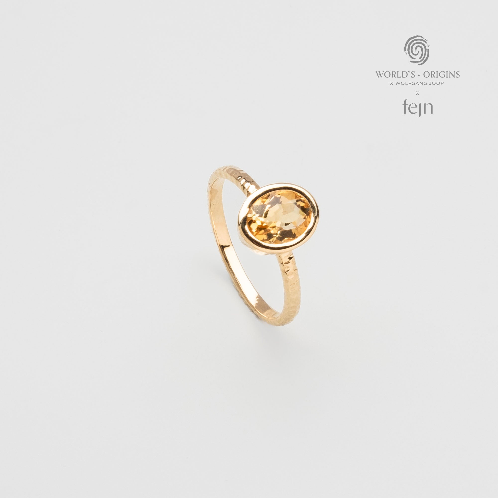 Echtgold Ring gehämmert citrin worlds origins wolfgang joop