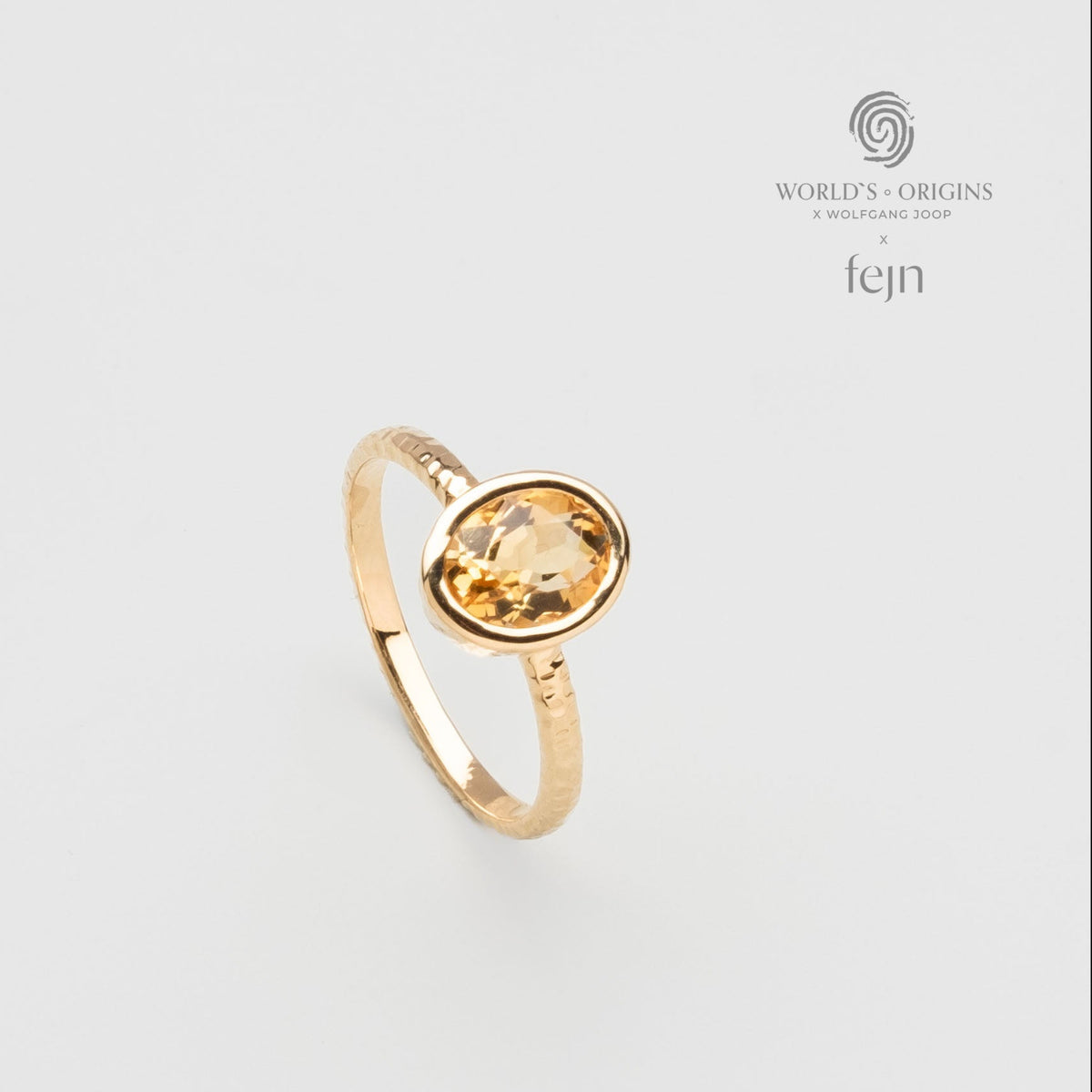 Echtgold Ring gehämmert citrin worlds origins wolfgang joop
