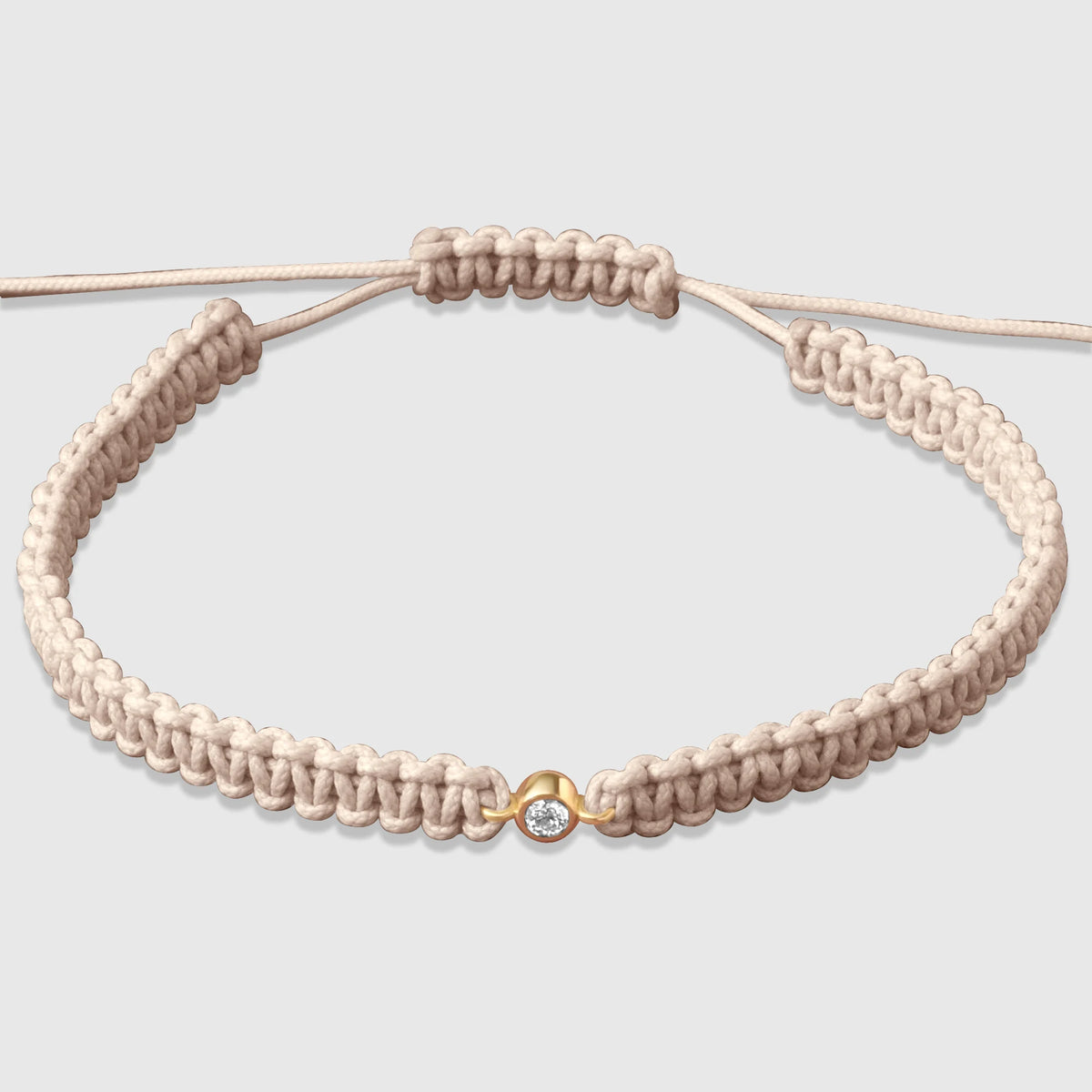 diamond macramé bracelet | solid gold