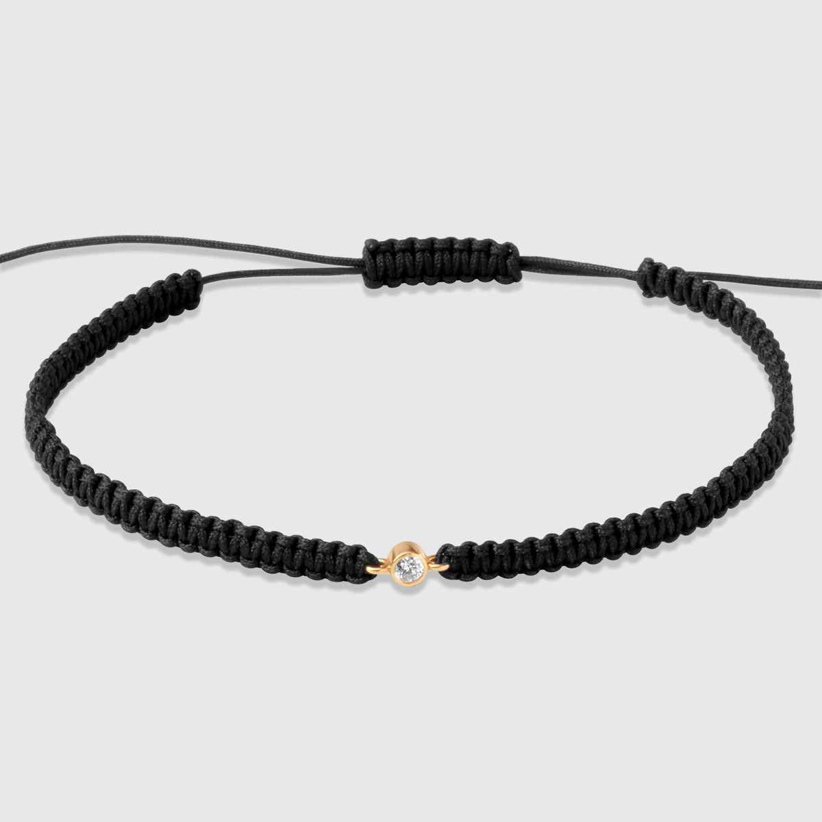 diamond macramé bracelet | solid gold