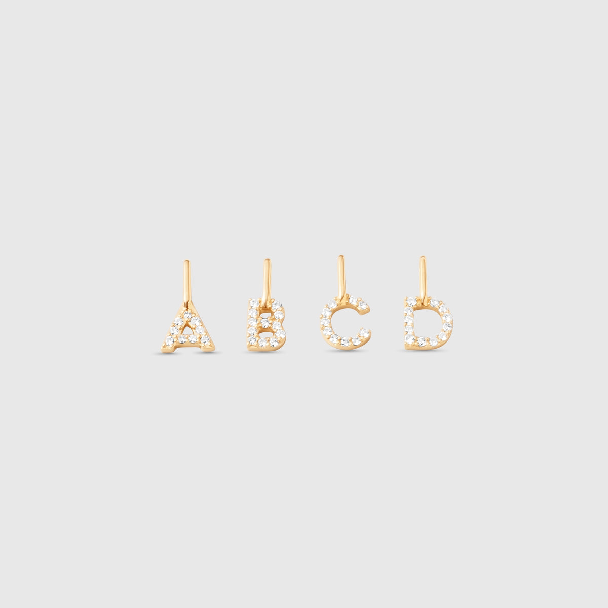 diamond letter necklace charm | solid gold