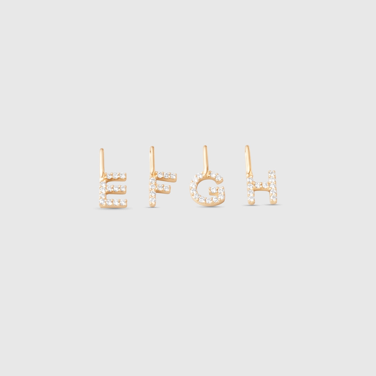 diamond letter necklace charm | solid gold