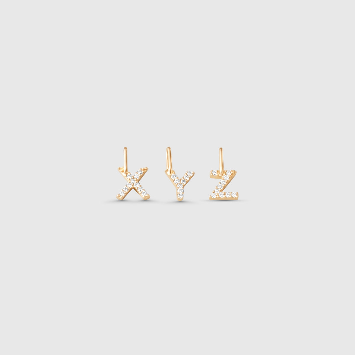 diamond letter necklace charm | solid gold