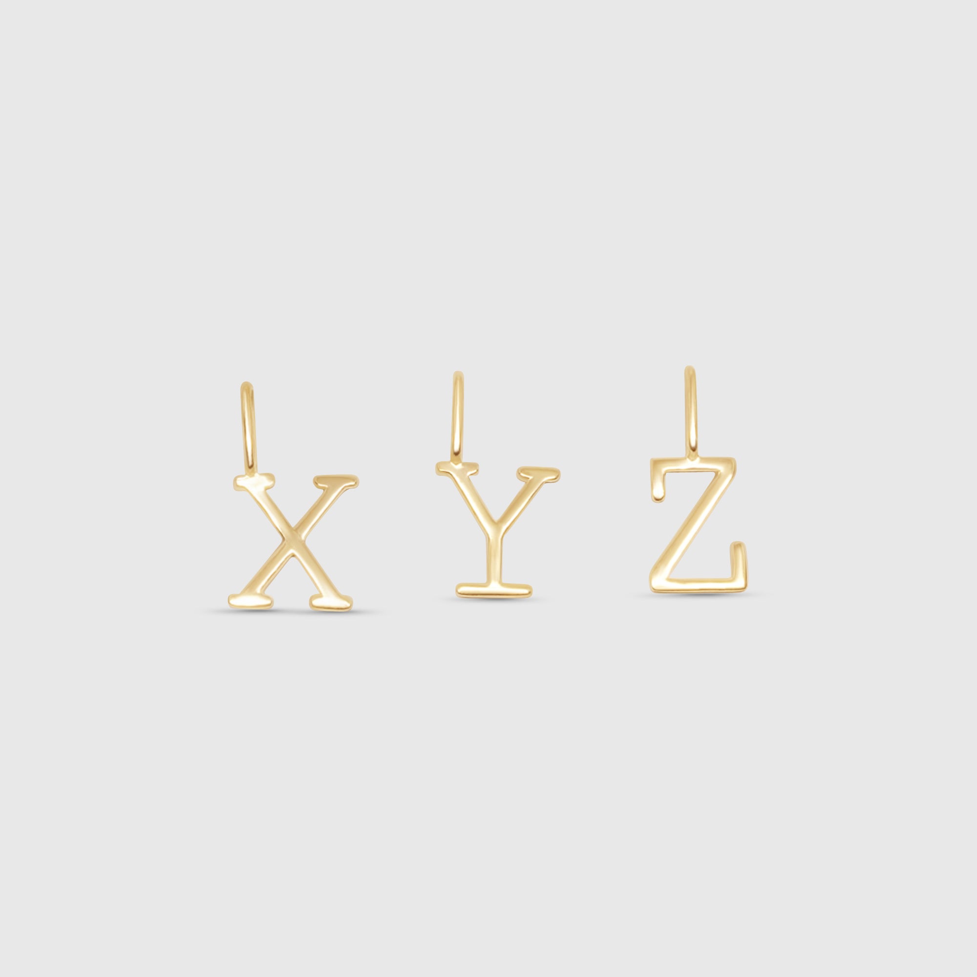 letter necklace charm | solid gold