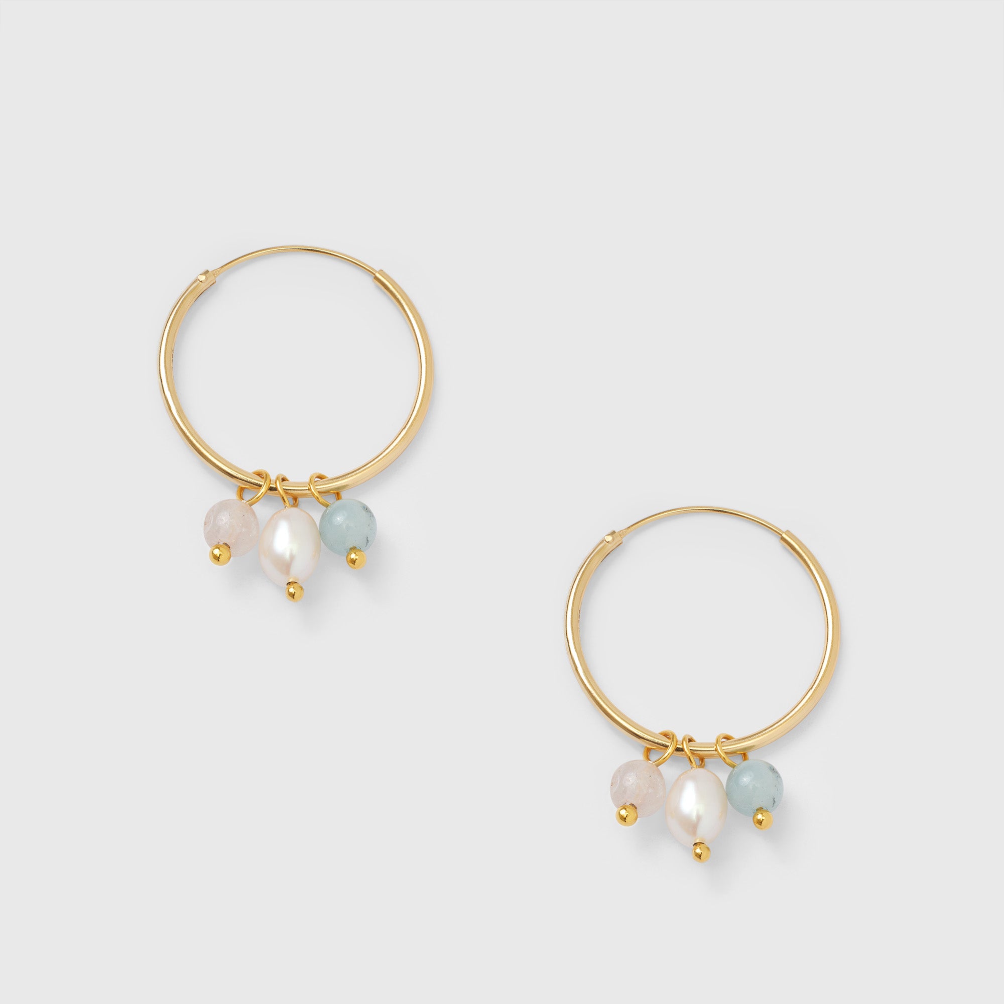 triple gemstone hoop
