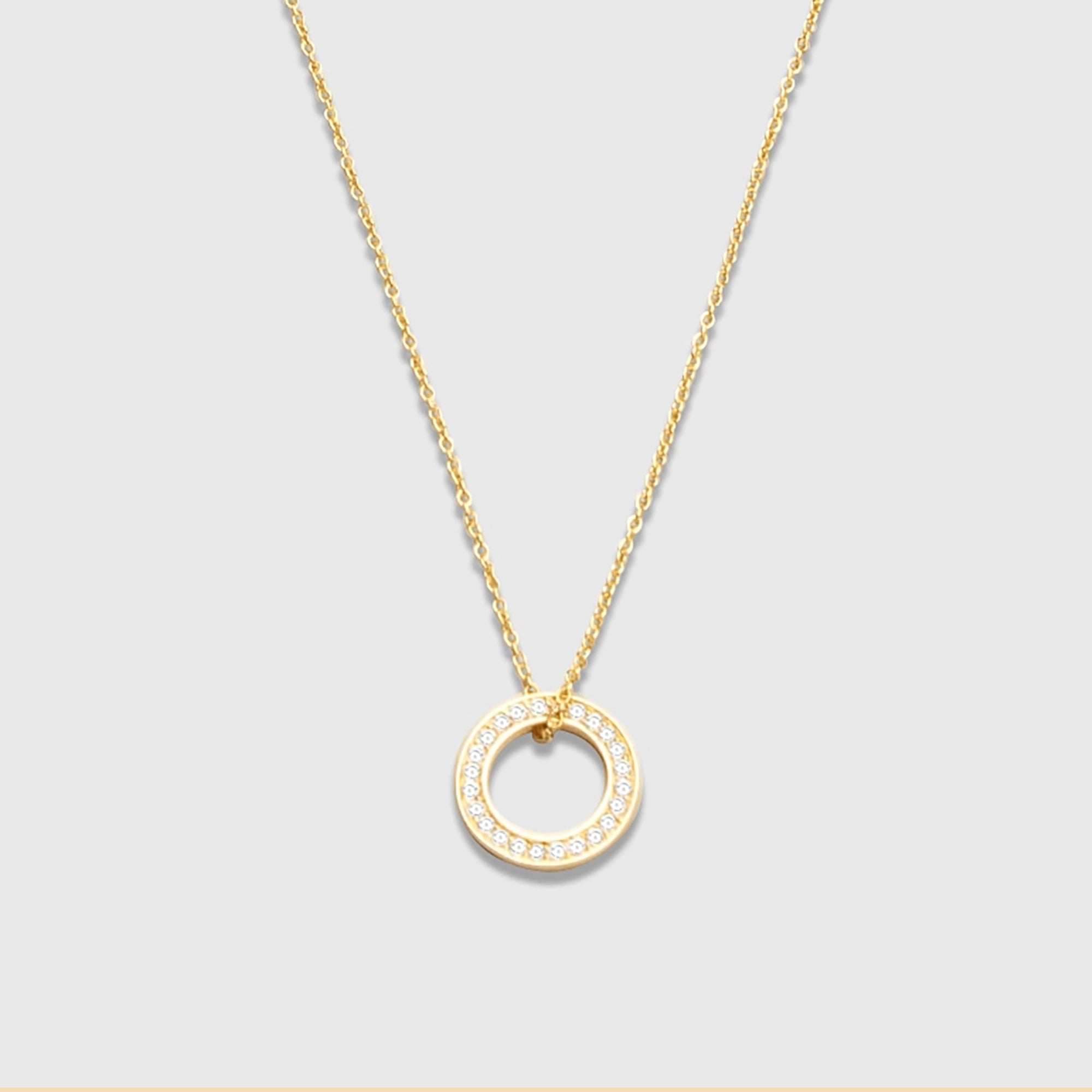 diamond disc necklace | solid gold