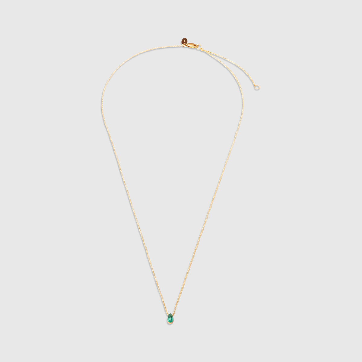 drop emerald necklace | solid gold