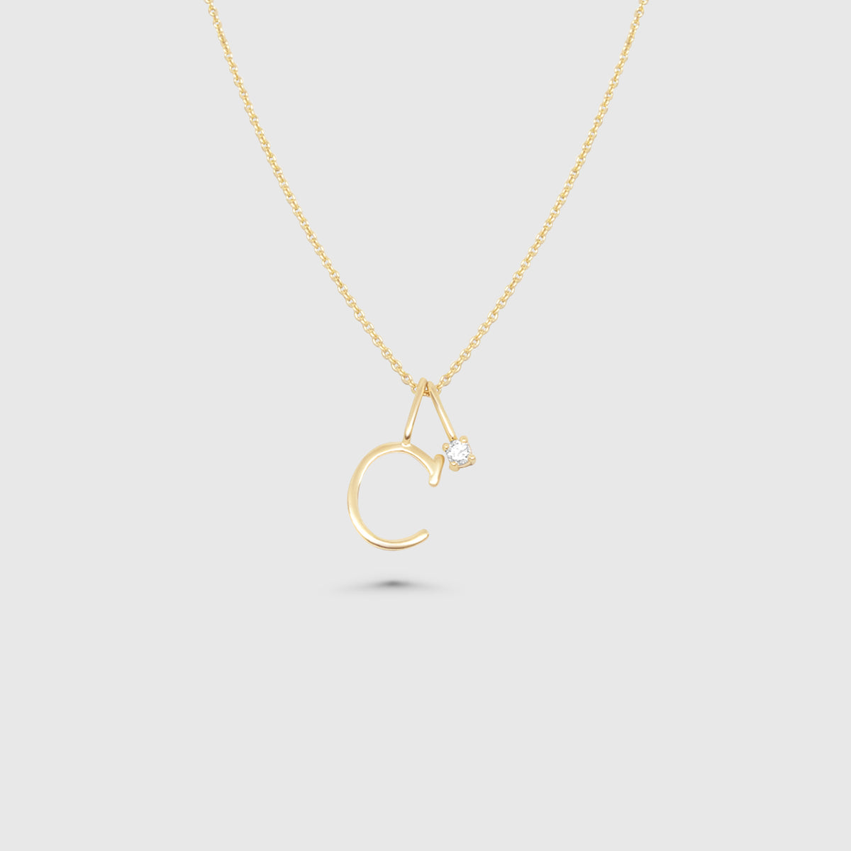 tiny diamond necklace charm | solid gold