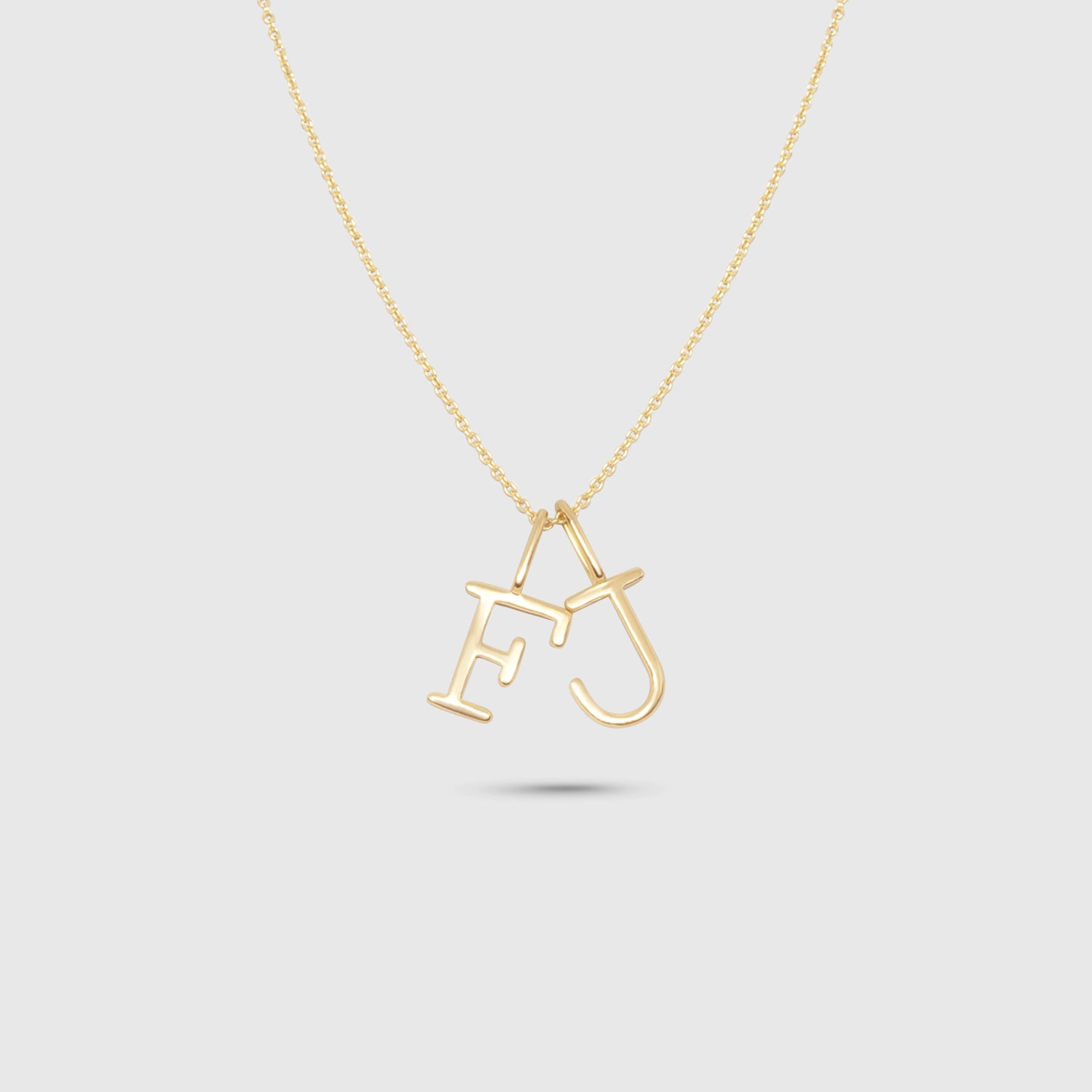 letter necklace charm | solid gold