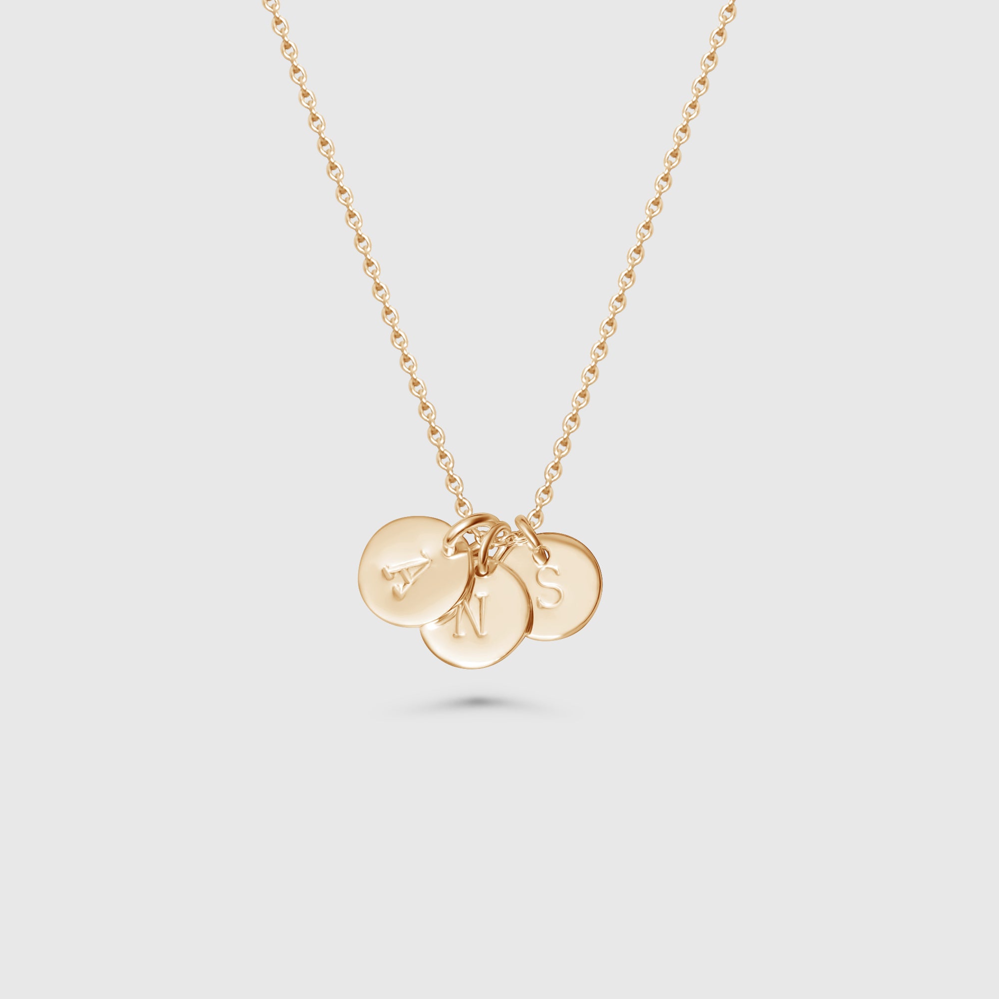 shiny disc necklace - M/L - personalized triple disc