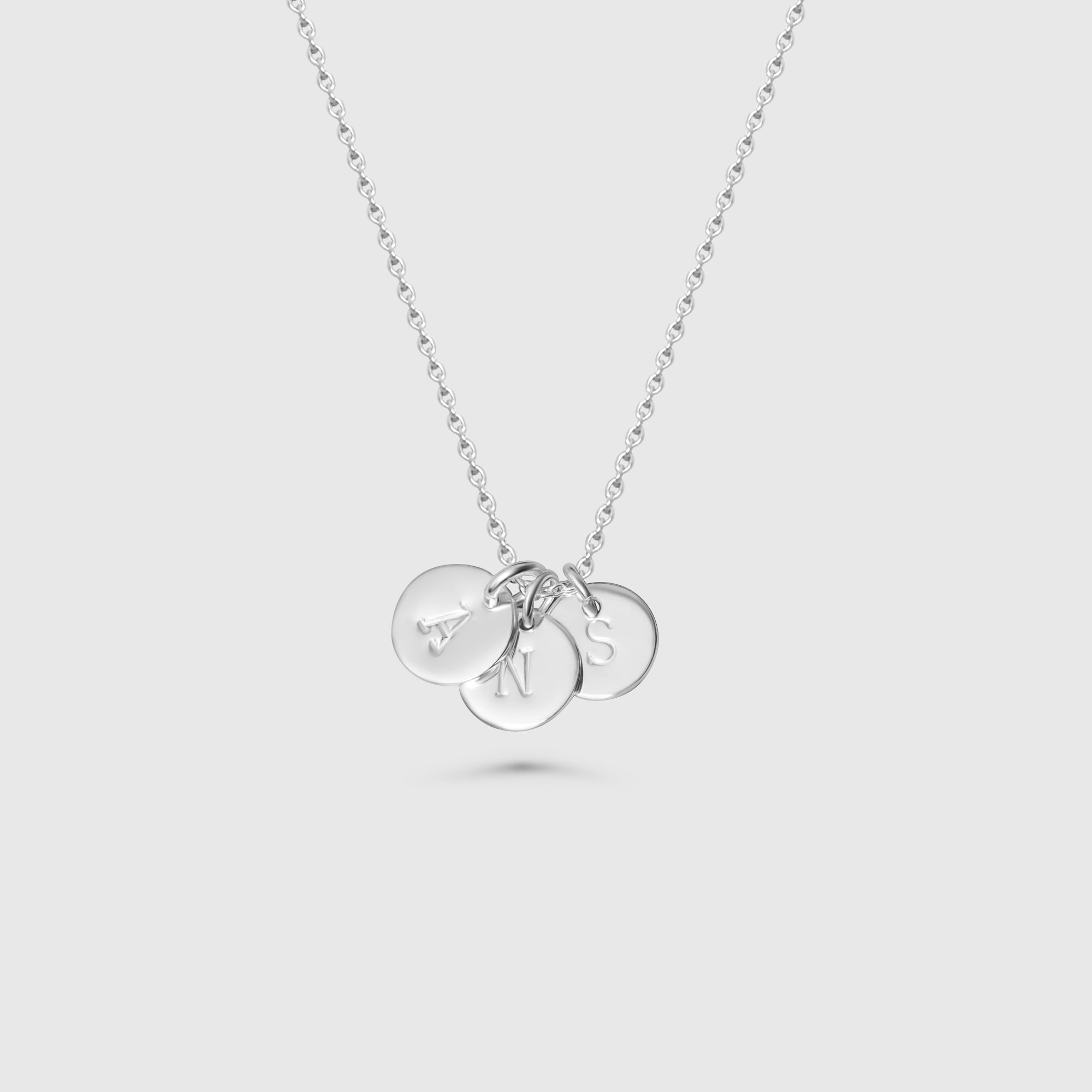 shiny disc necklace - M/L - personalized triple disc