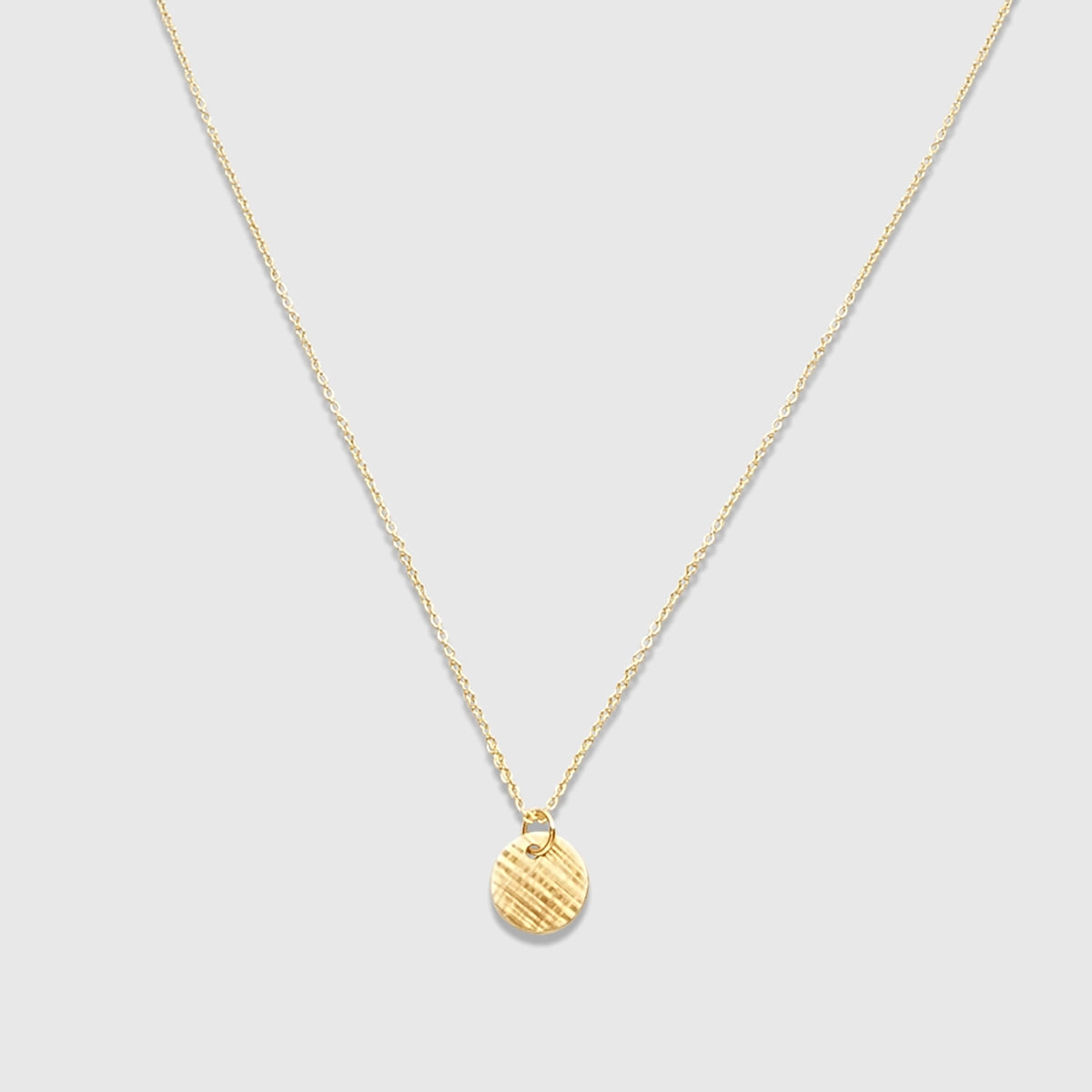 satin disc necklace | solid gold
