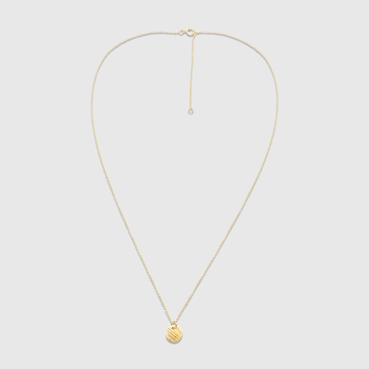 satin disc necklace | solid gold