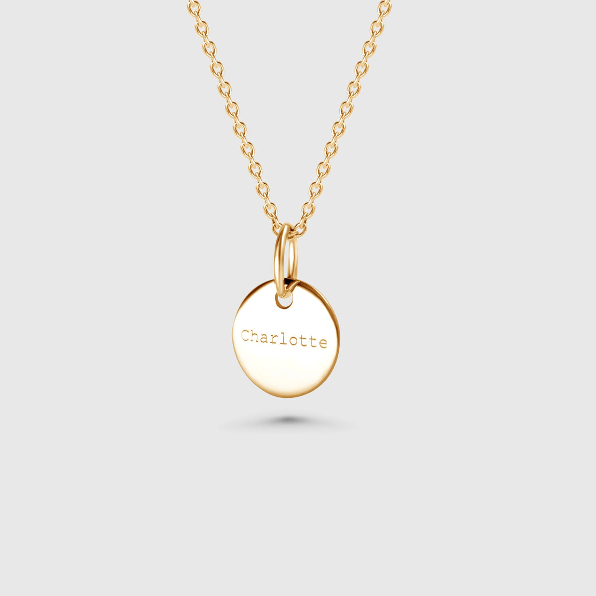shiny disc necklace | solid gold - personalized