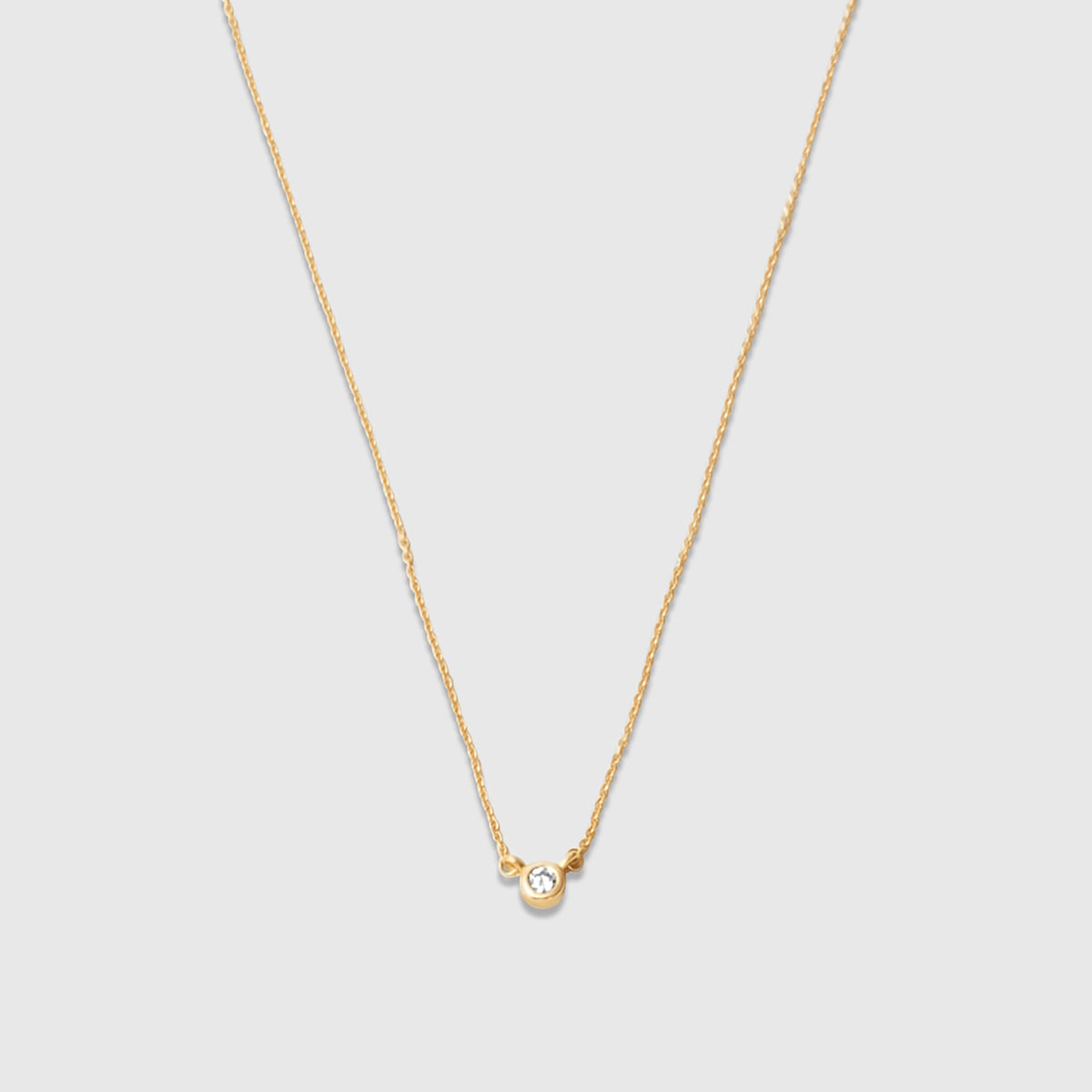 tiny diamond necklace | solid gold