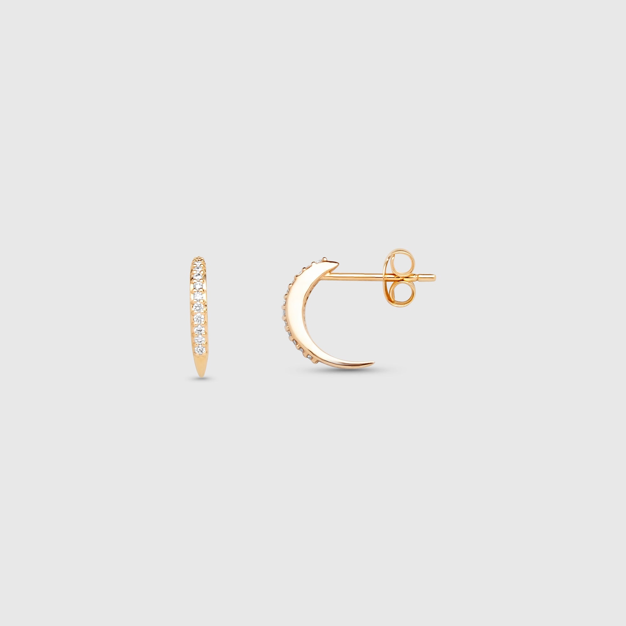 diamond claw hoop | solid gold