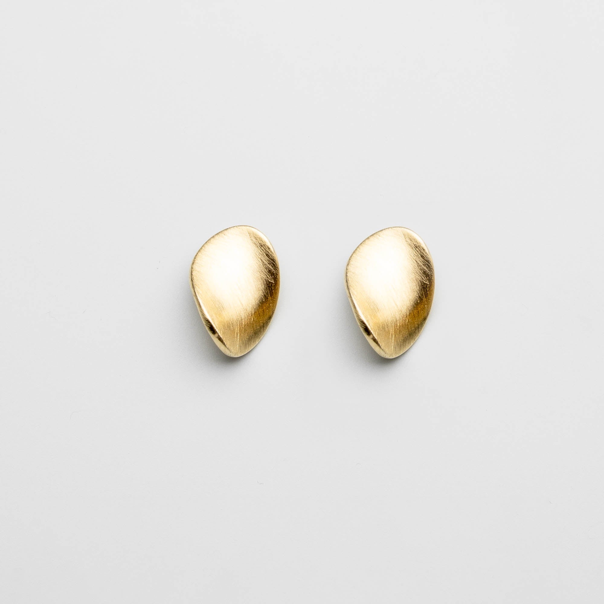 Ohrstecker satin oval stud gold