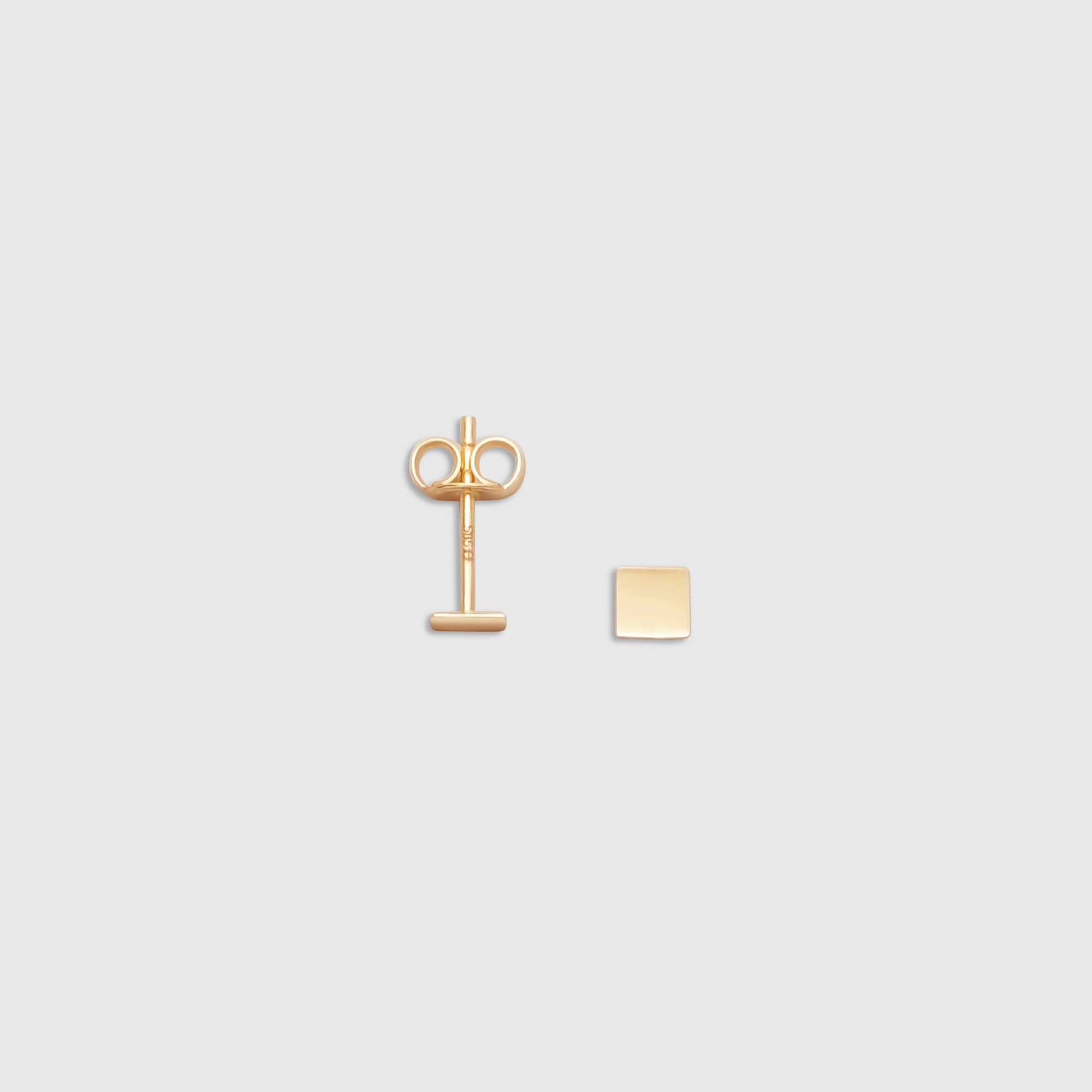 shiny square stud | solid gold