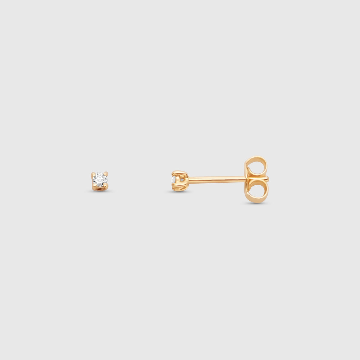 tiny diamond stud | solid gold