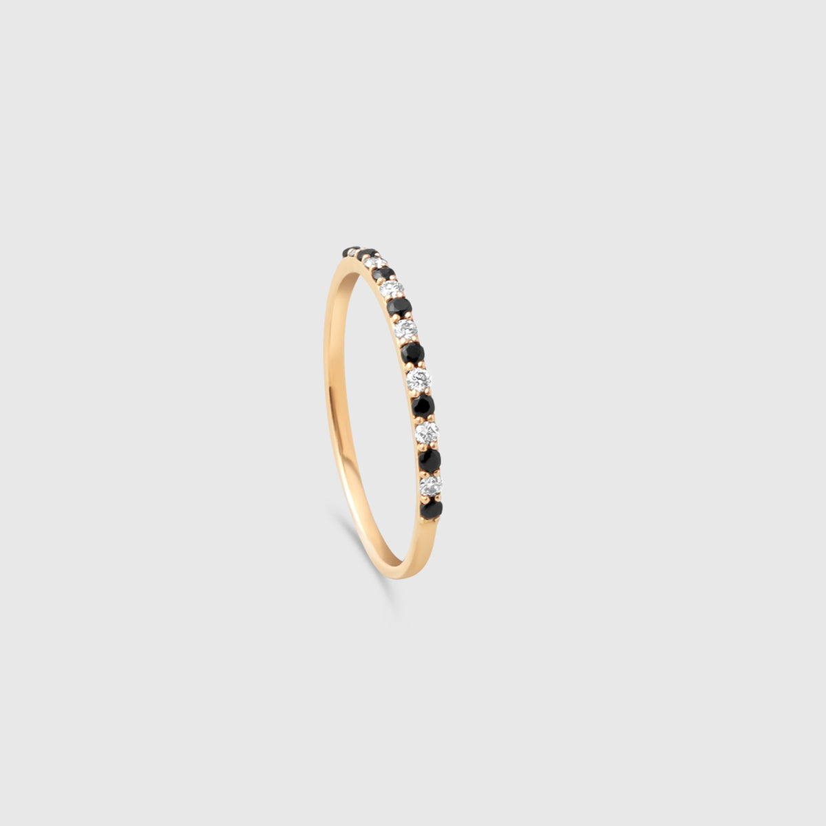 black & white memory diamond ring | solid gold