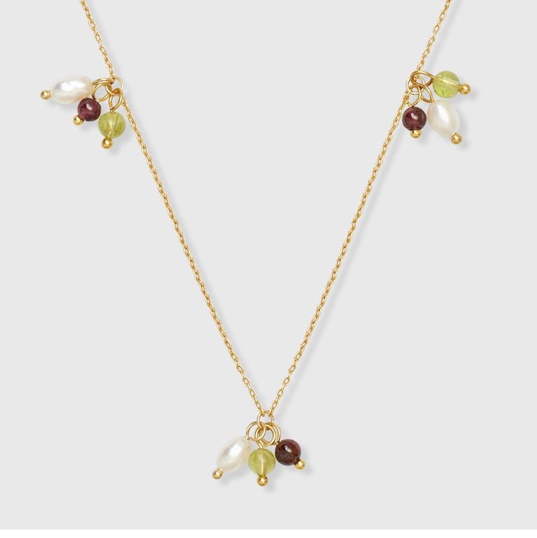 triple gemstone necklace M/L