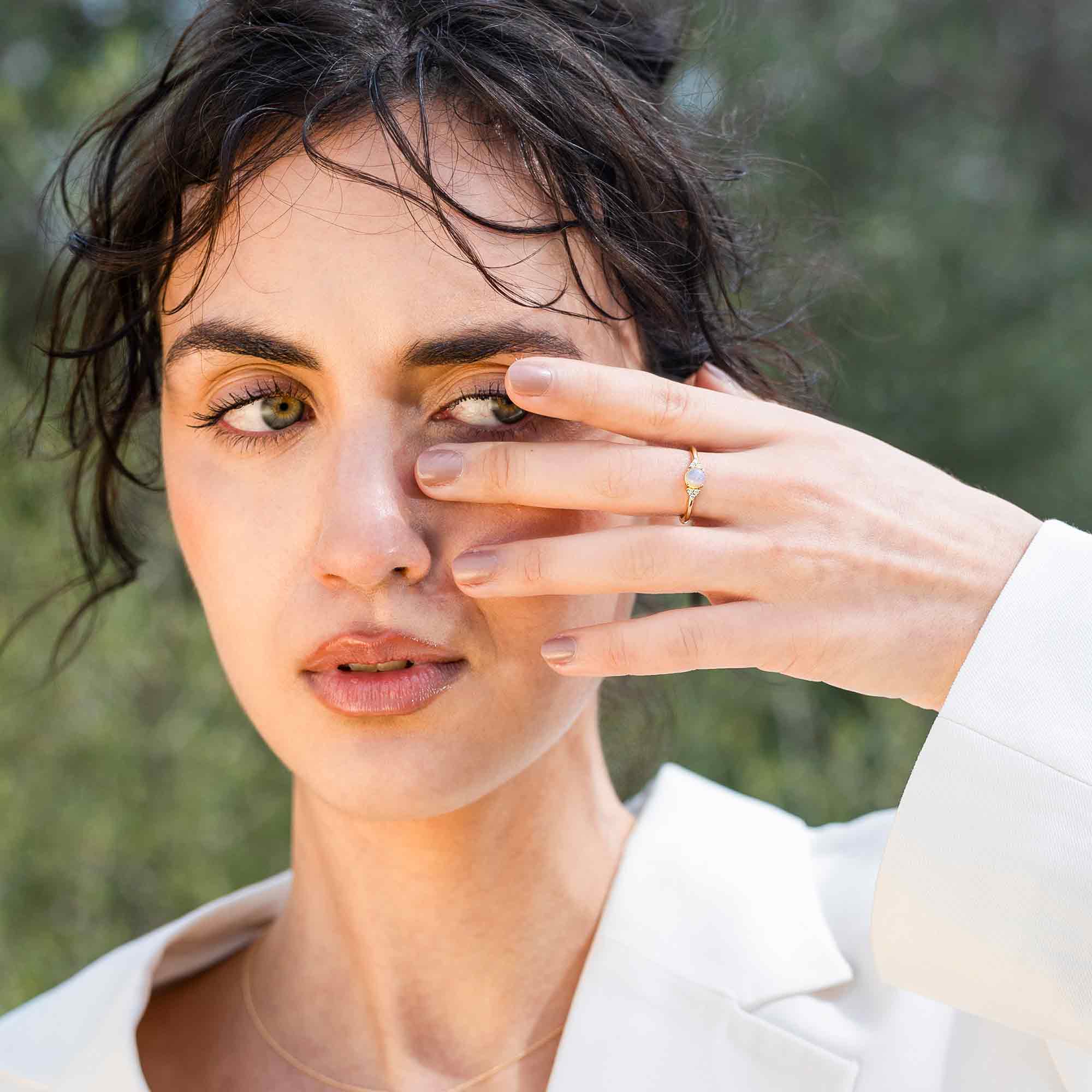 opal diamond ring | solid gold - LIMITED EDITION