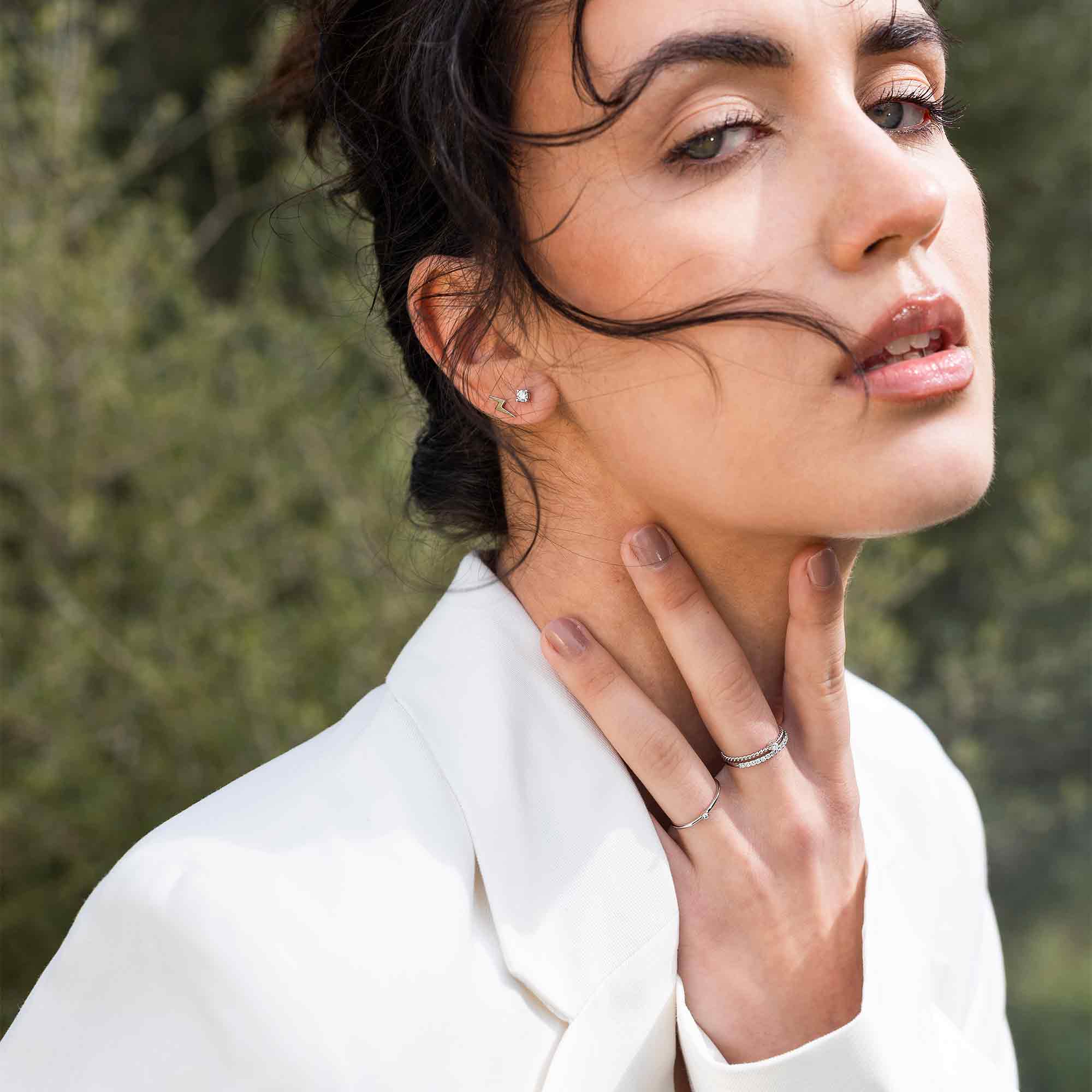 diamond stud | solid gold