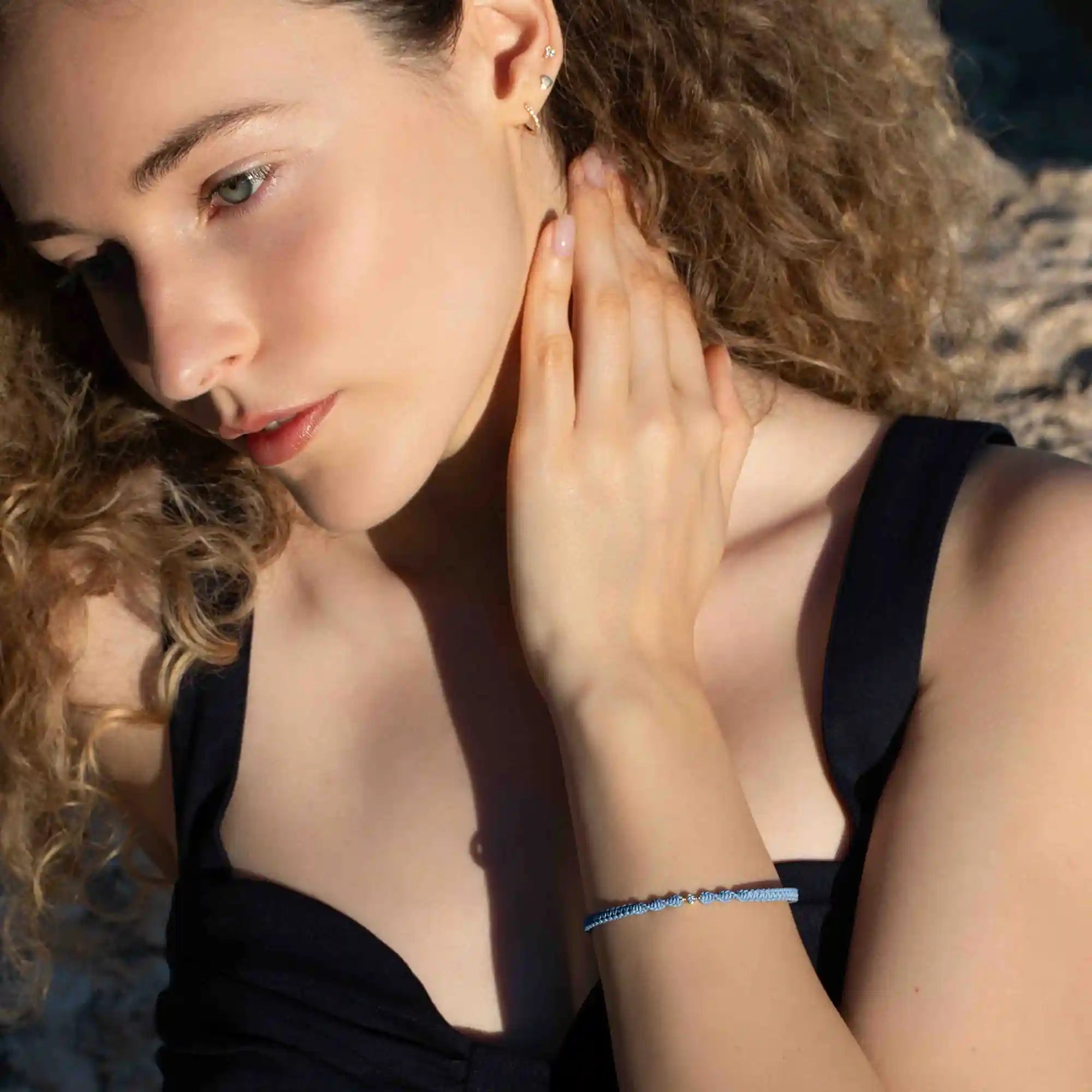 twisted macramé bracelet | solid gold