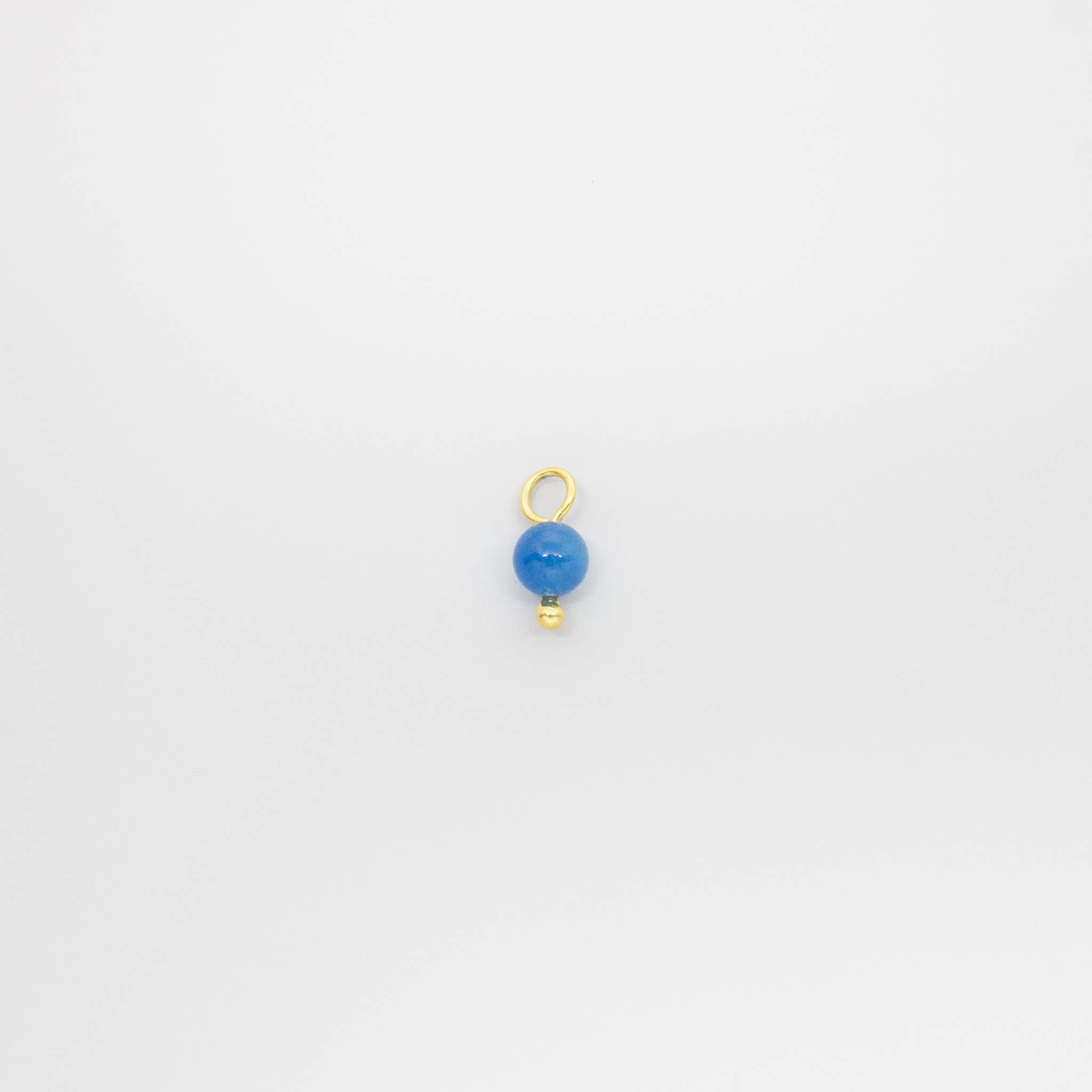 gemstone & pearl hoop charms