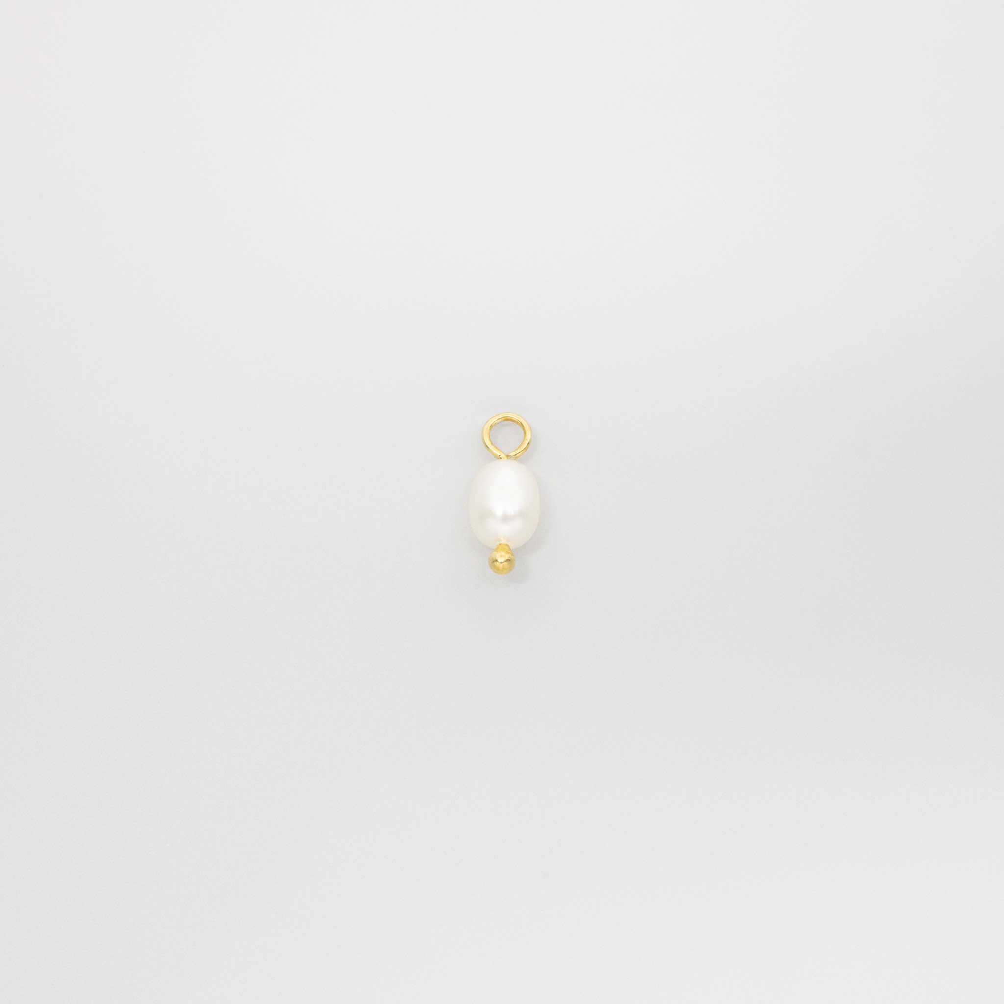 gemstone & pearl hoop charms