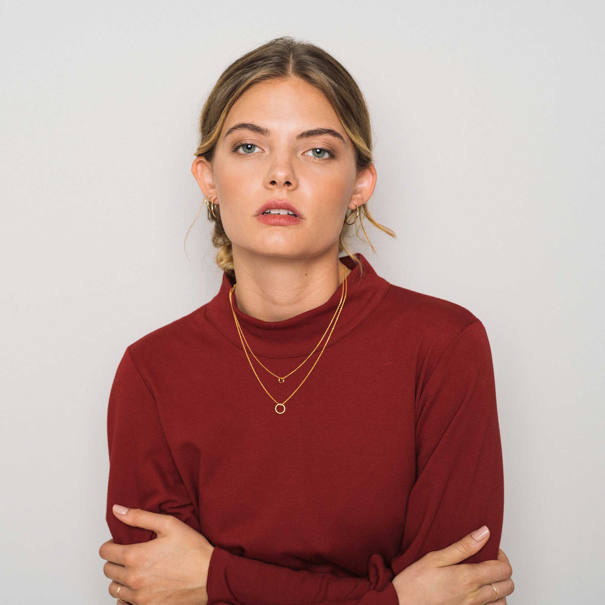 small circle necklace | solid gold