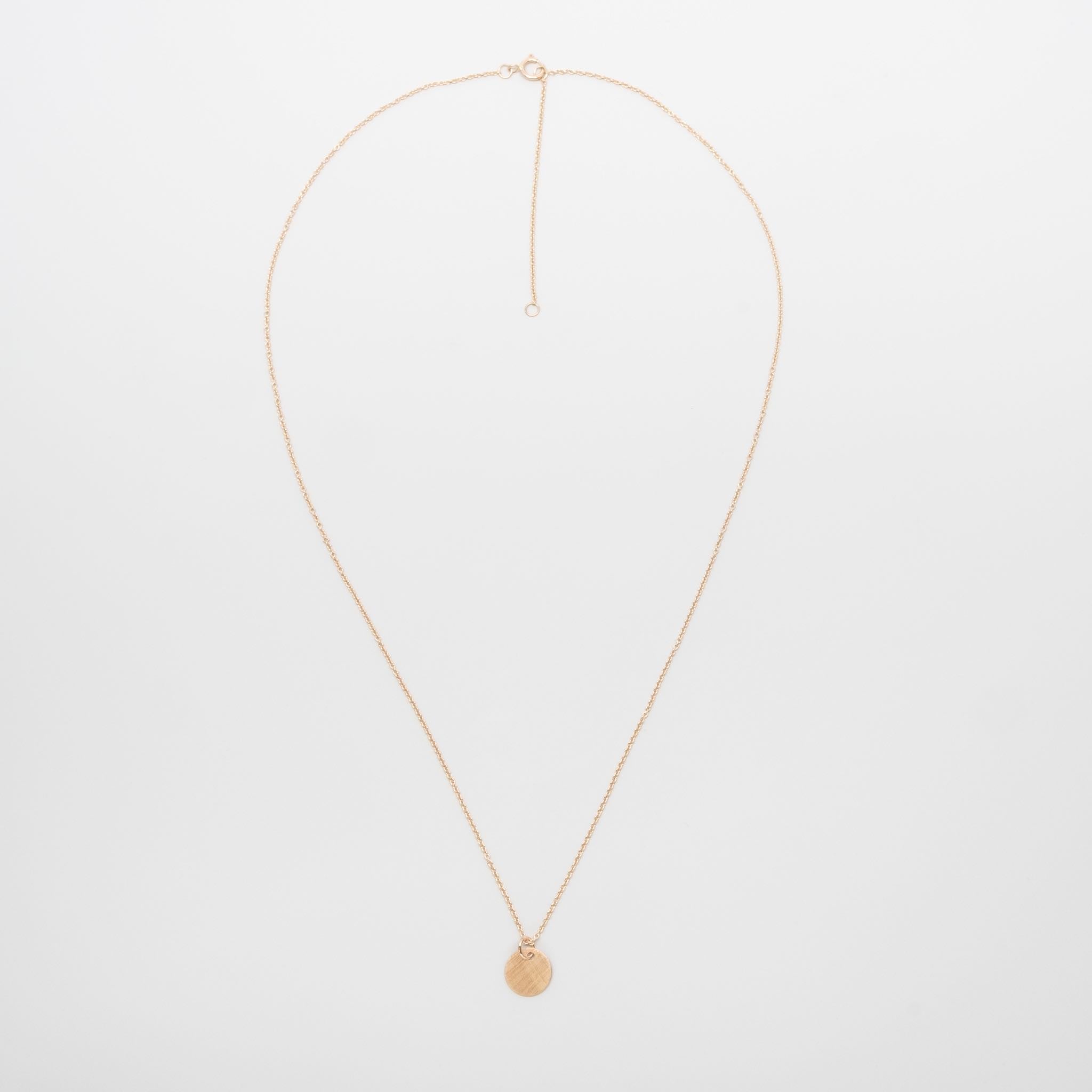 satin disc necklace | solid gold