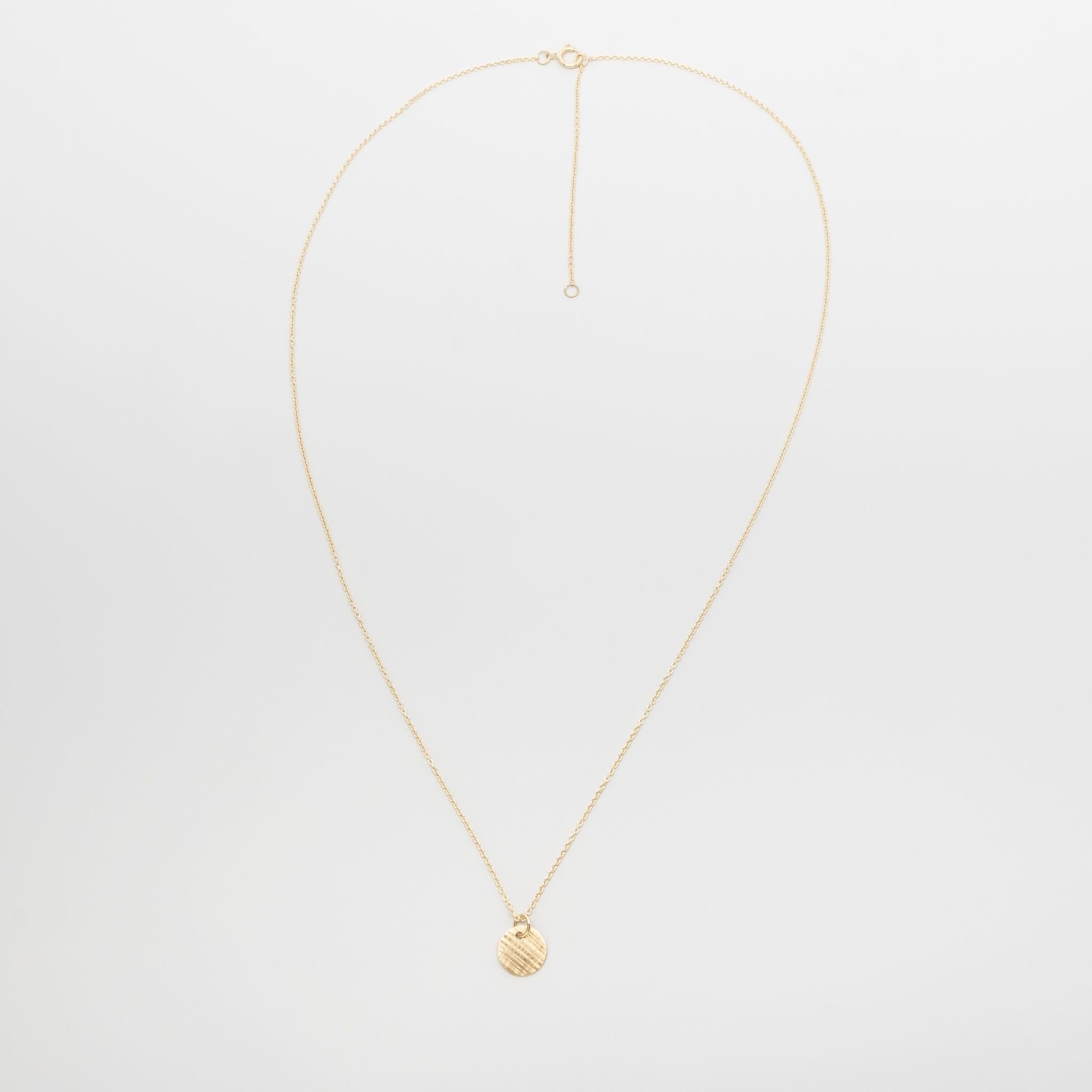 satin disc necklace | solid gold