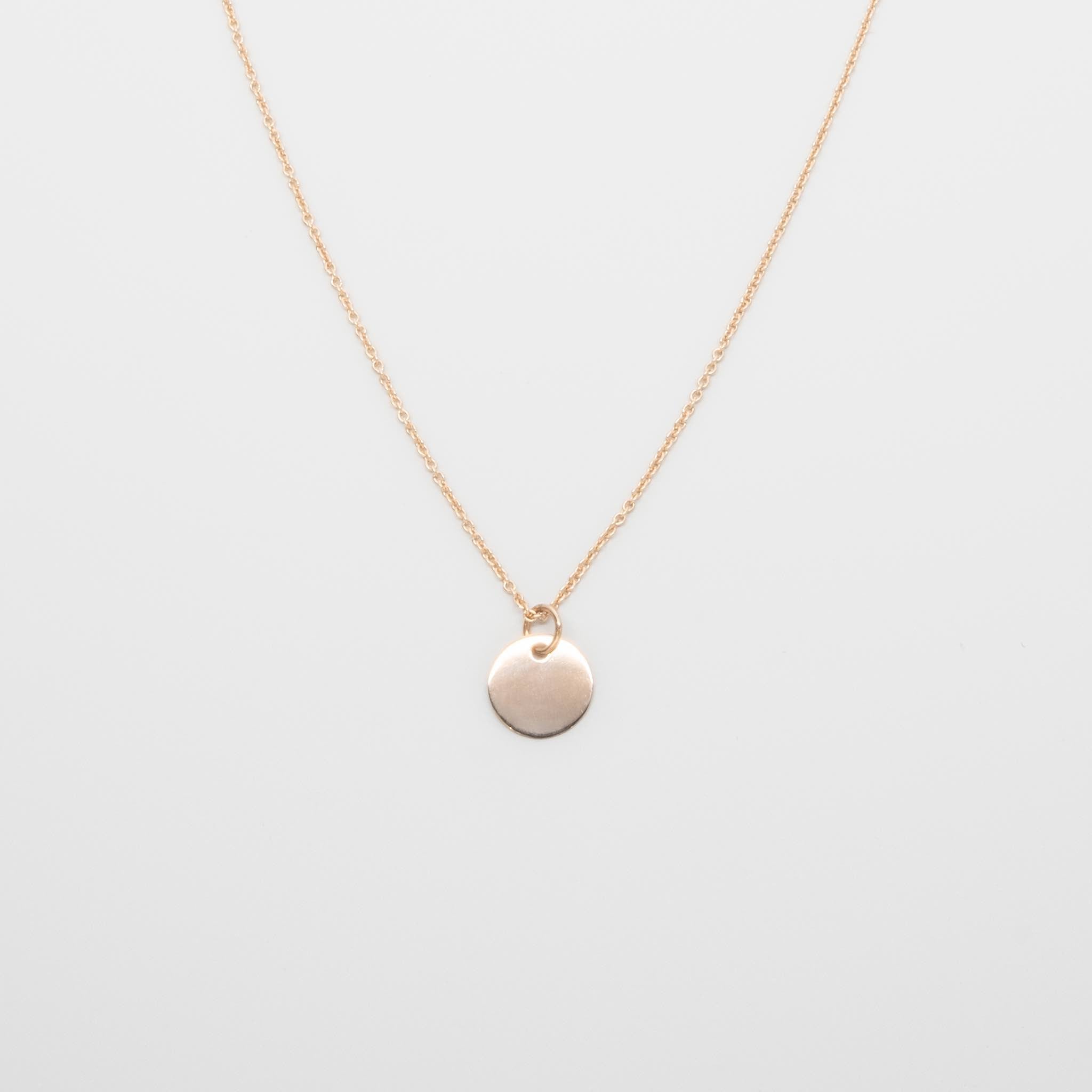 shiny disc necklace | solid gold
