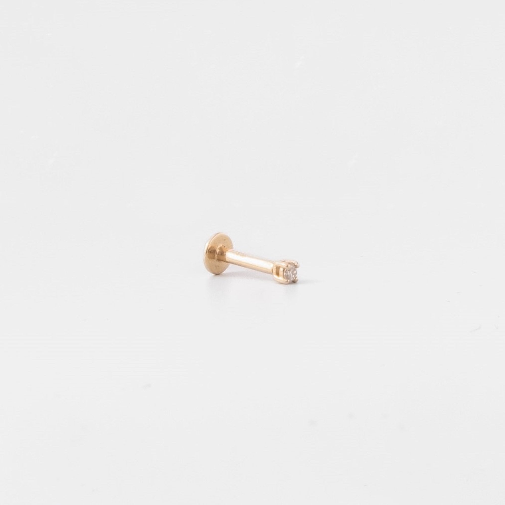 tiny diamond helix stud | solid gold