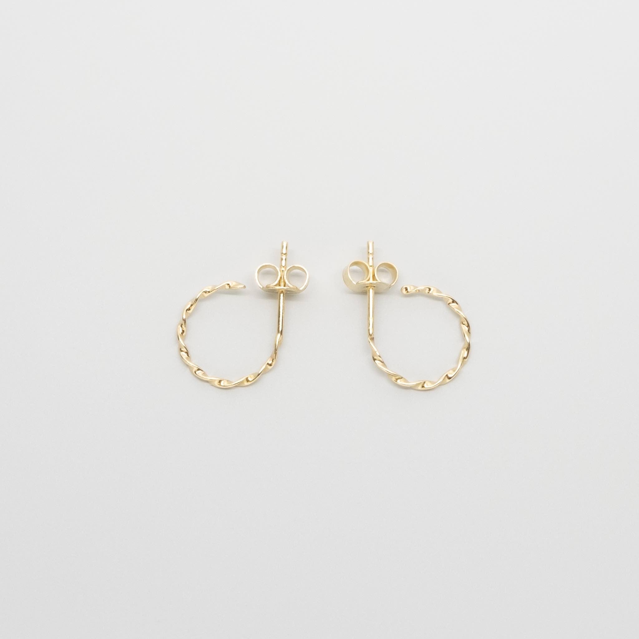 tiny twisted hoops | solid gold
