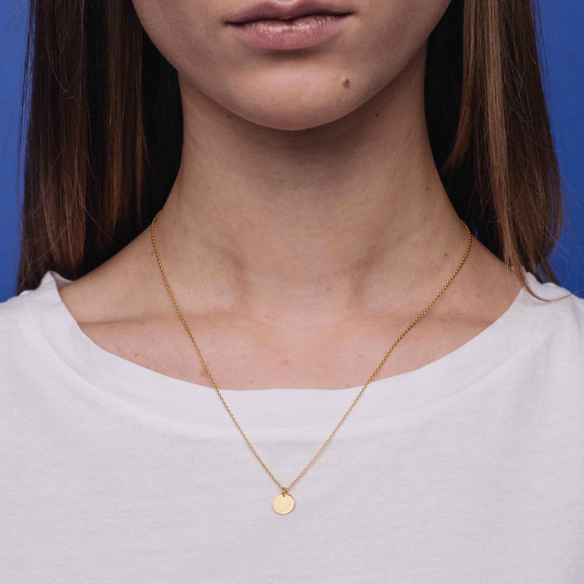 shiny disc necklace - M / L