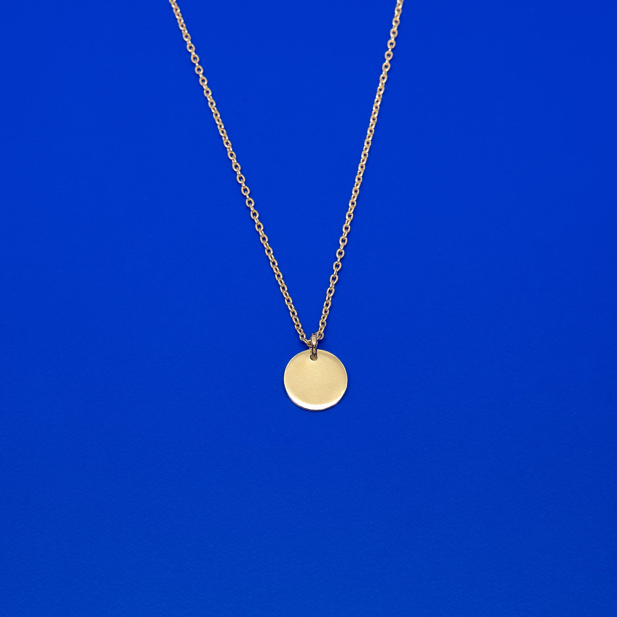 Kette disc mit Plättchen Anhänger vergoldet 24K