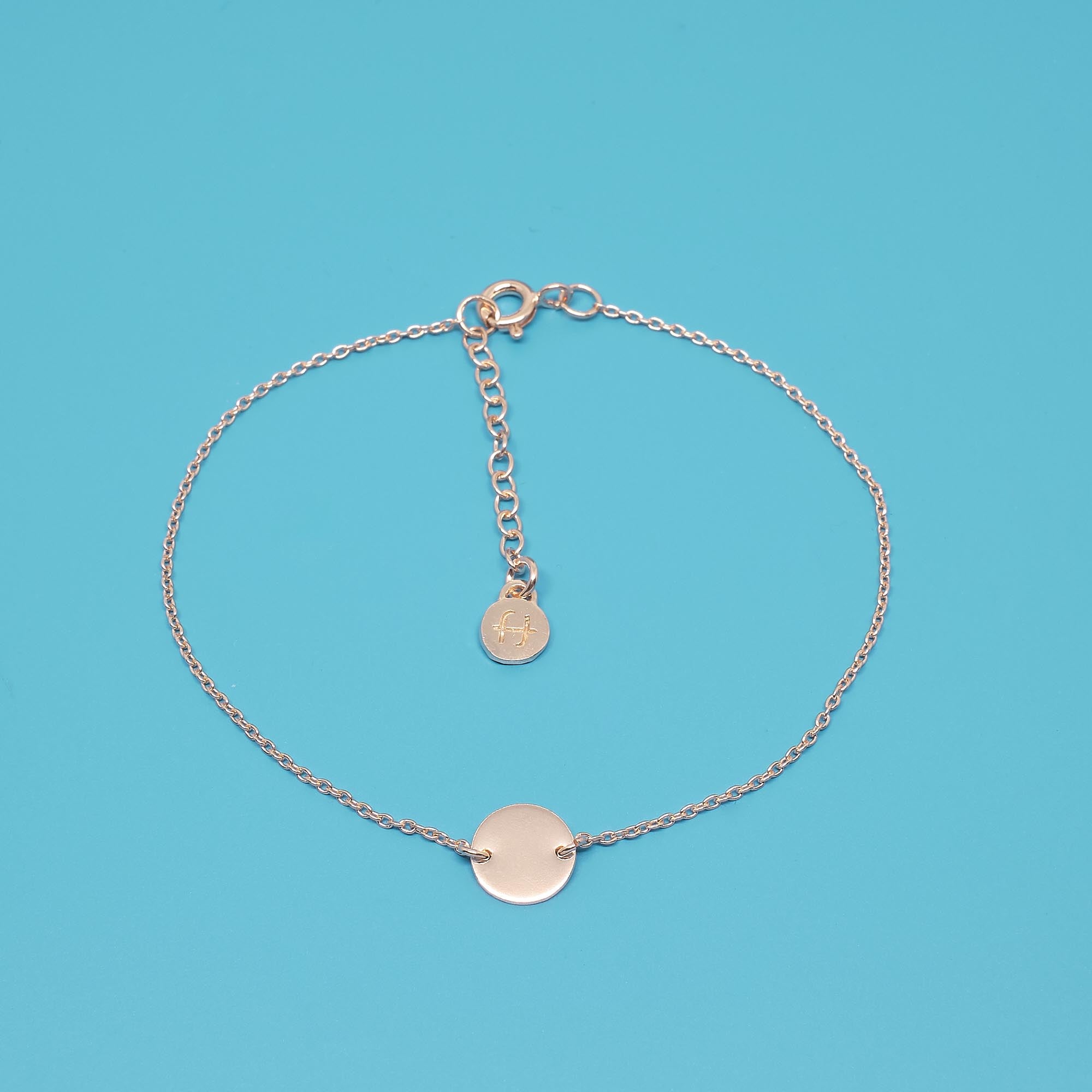 Armband disc mit rundem Plättchen 24K roségold vergoldet