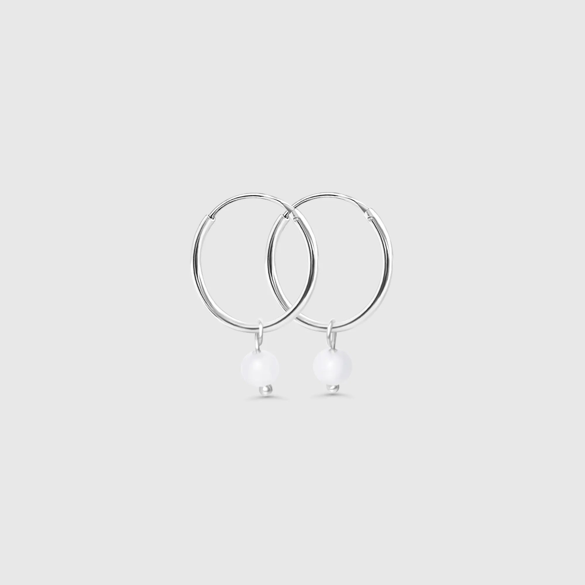 gemstone & pearl hoop