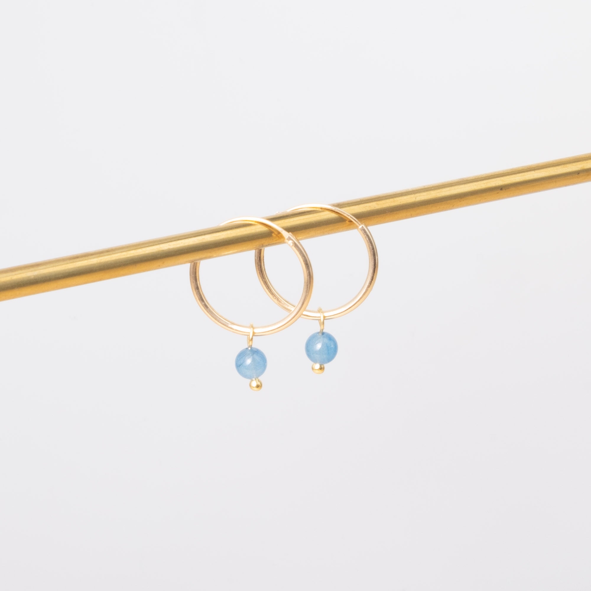 gemstone & pearl hoop